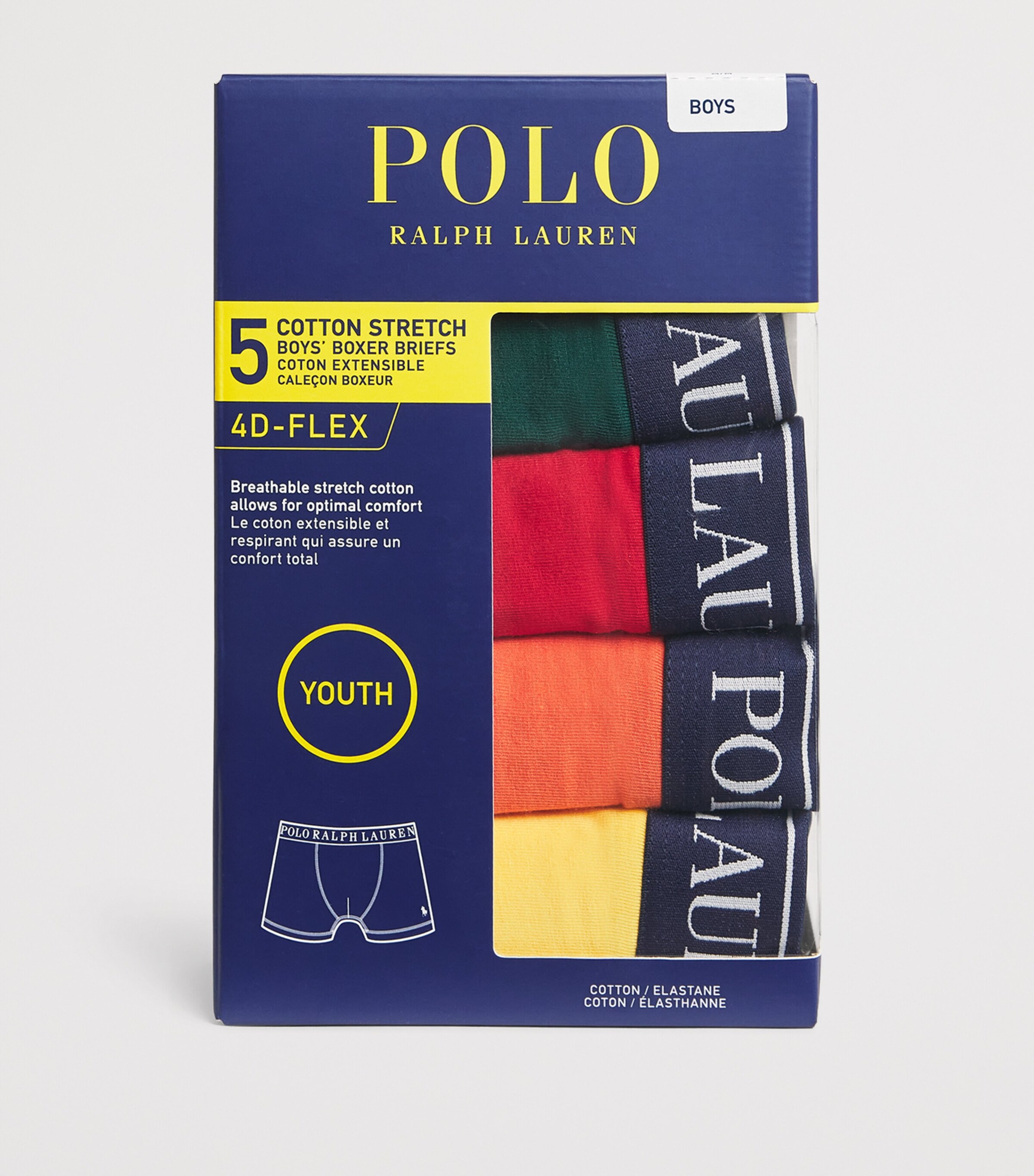 Pack of 5 Stretch-Cotton Boxer Briefs (6-14 Years) ANDOVER HEATHER Image 2