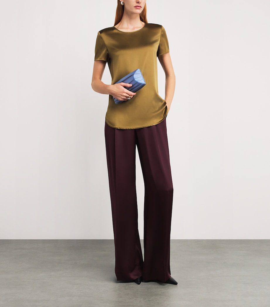 Satin Plissé Clutch Bag 0335 PERIWINKLE Image 5