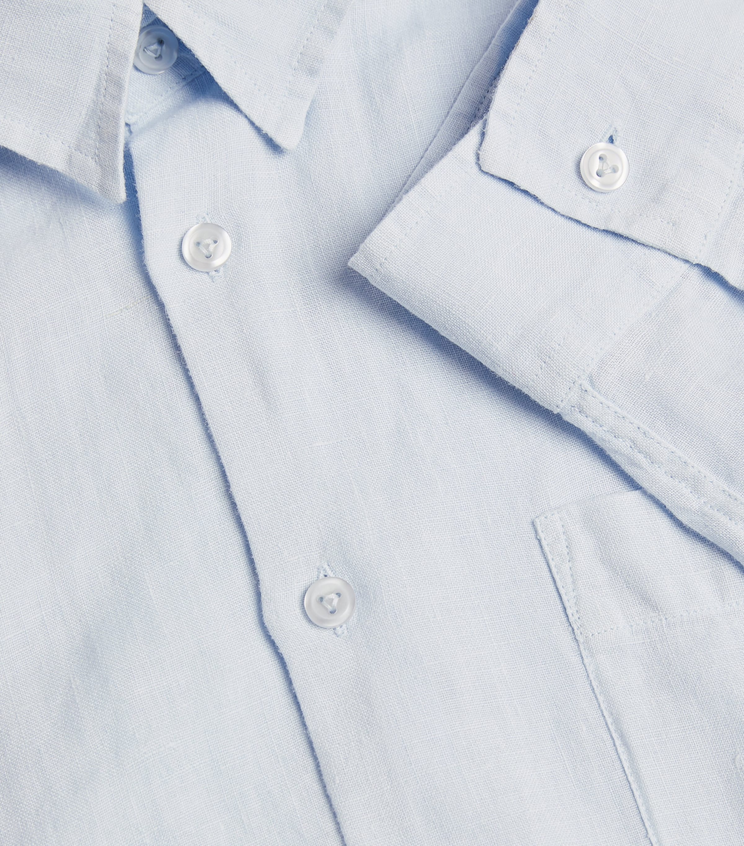 Linen Embroidered Caroubis Shirt 330 SKY BLUE Image 9