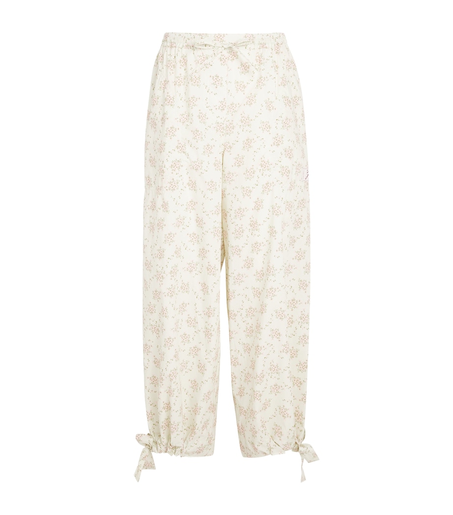 Sandro Paris Womens Floral Wide-Leg Trousers Pink / Green Image 1