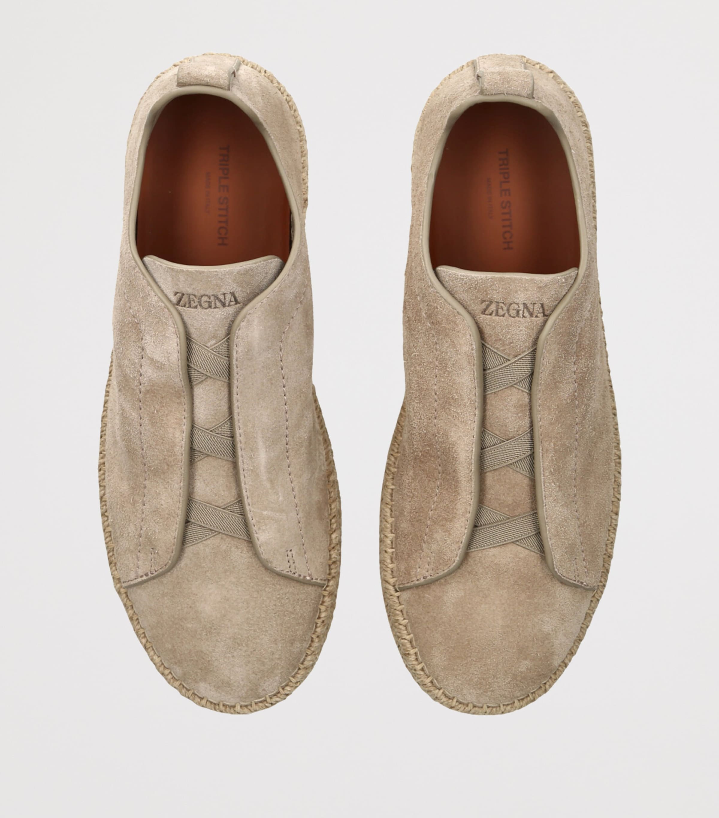 Suede Triple Stitch Espadrilles GREY Image 4