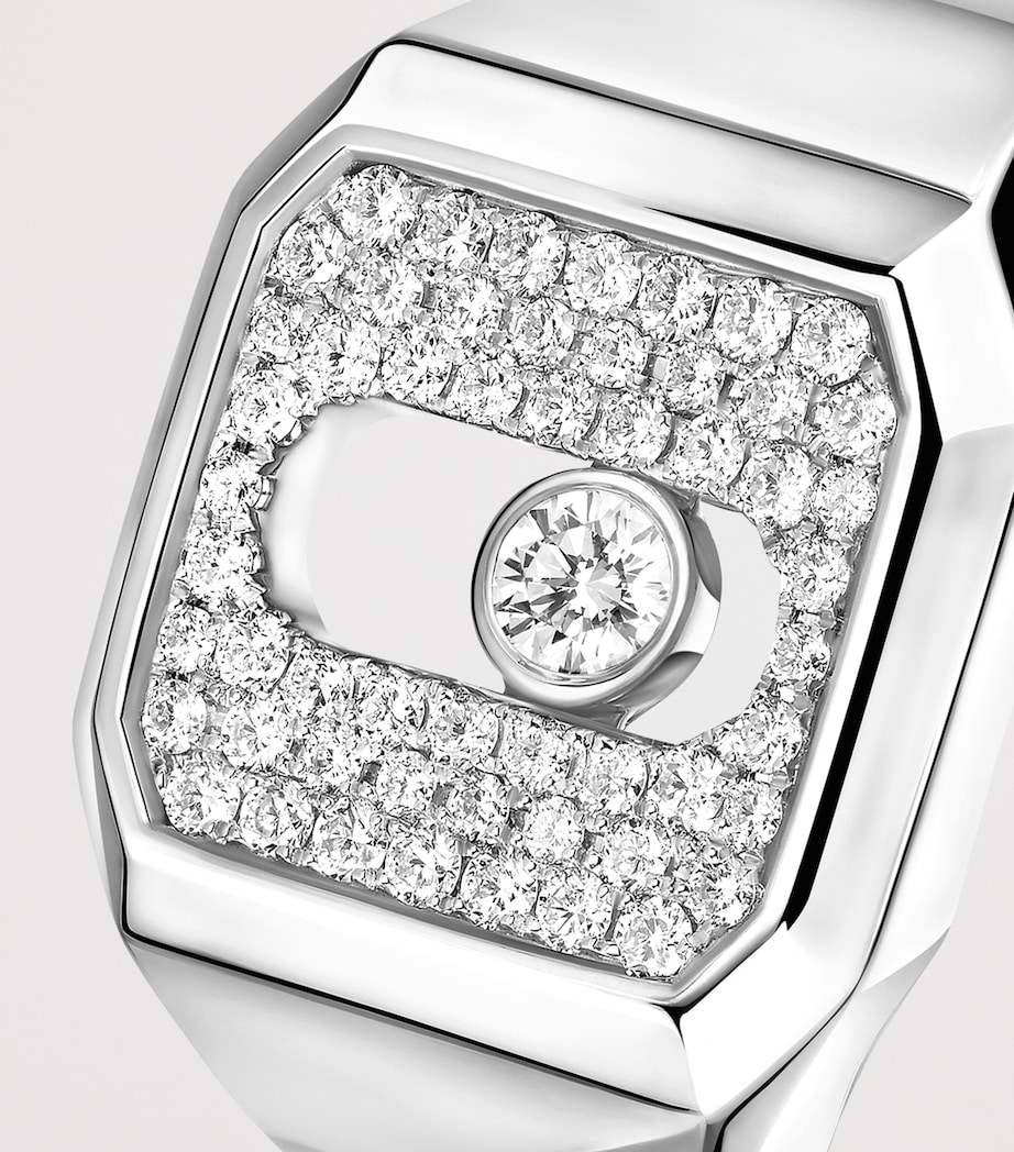 Messika Move Joaillerie White Gold and Diamond Pavé Signet Ring (0.27ct) White Gold Image 3