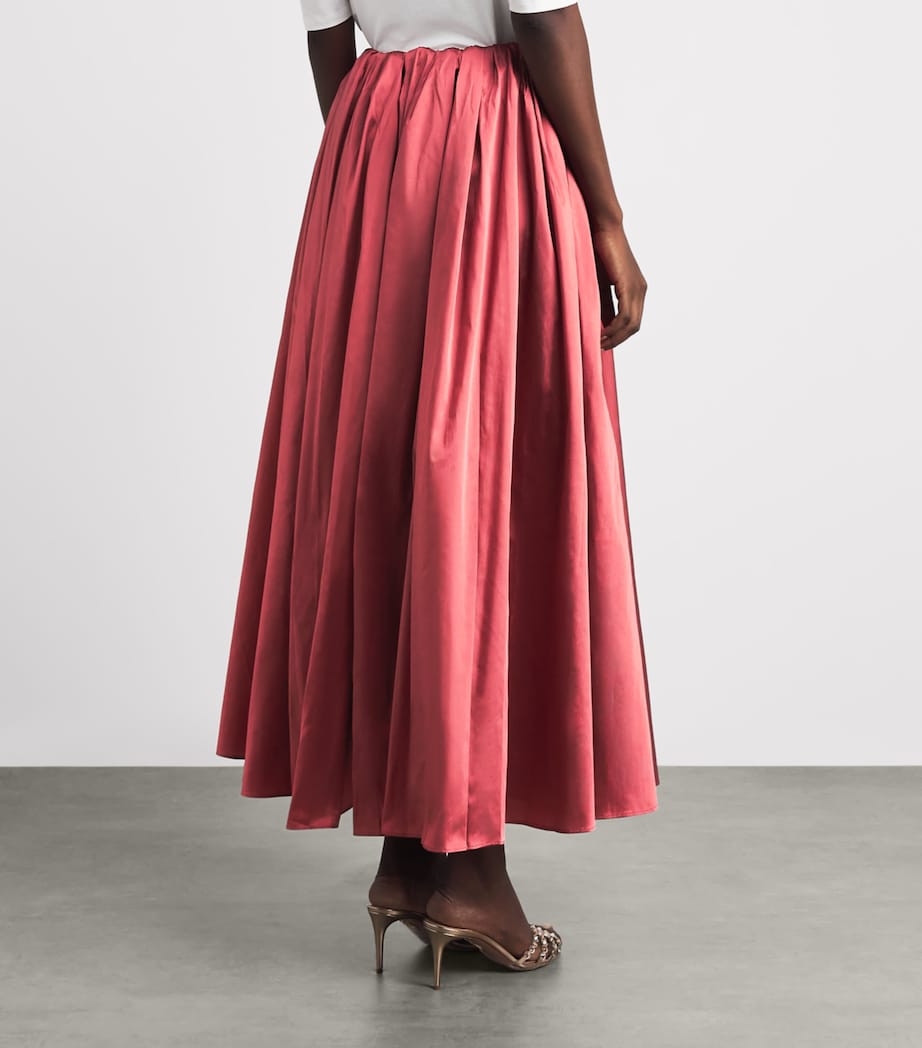 Abadia Womens Pleated Bodice Maxi Dress Red Image 5