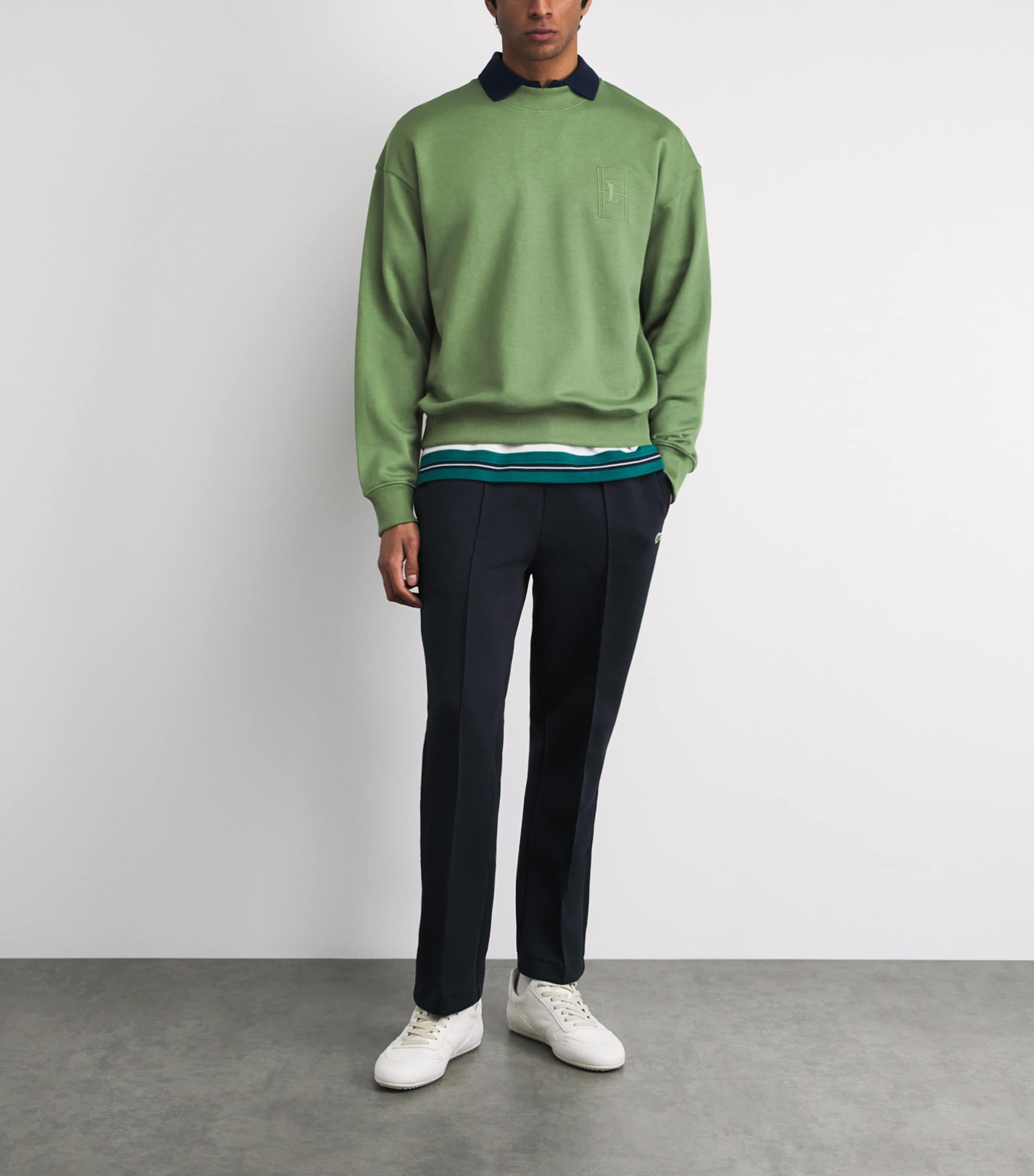 Lacoste Mens Court Logo Sweatshirt Green Image 2
