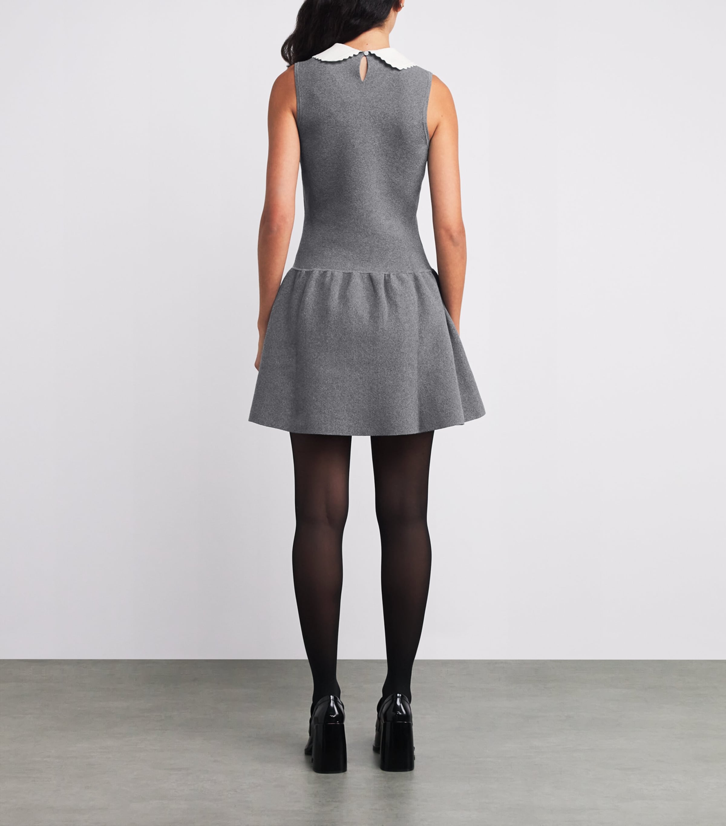 Cotton-Blend Skater Dress MOTTLED GREY Image 3