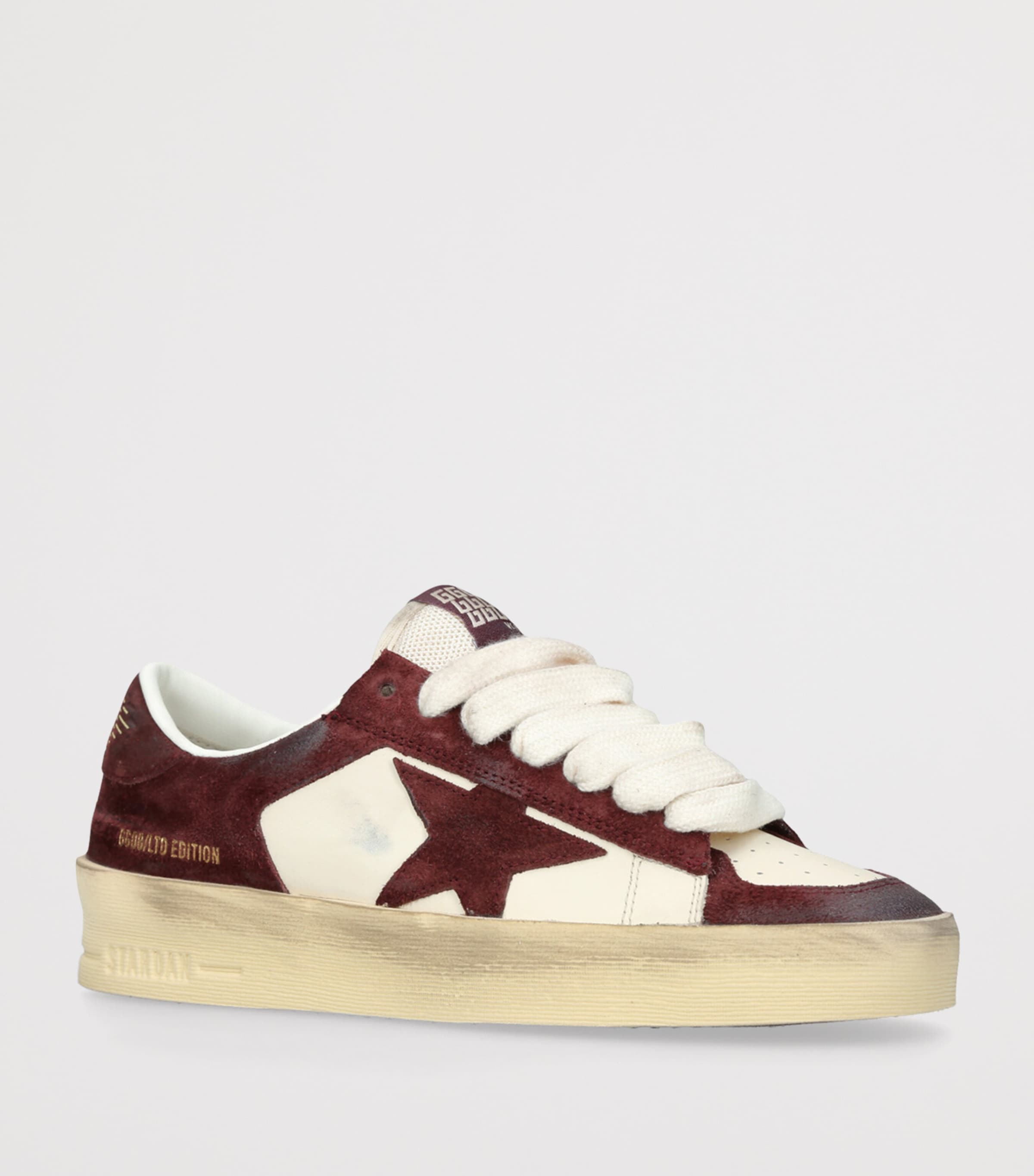 Golden Goose Leather Stardan Sneakers Wine Comb Image 3