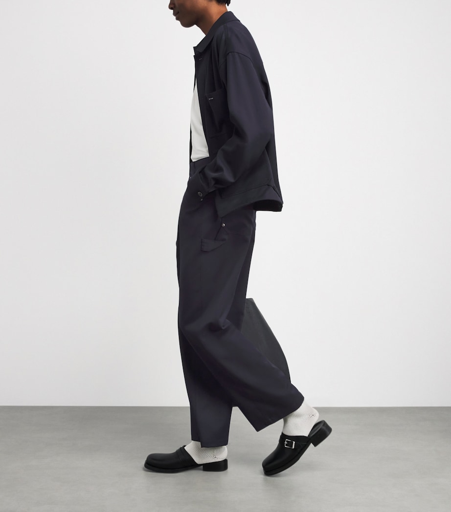 Wooyoungmi Mens Wool Five-Pocket Trousers Navy Image 2