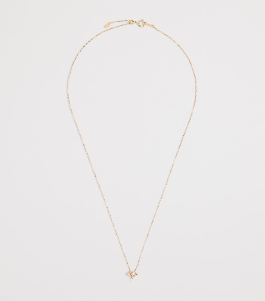 Persée Yellow Gold and Diamond Evil Eye Symbols Necklace Yellow Gold Image 3