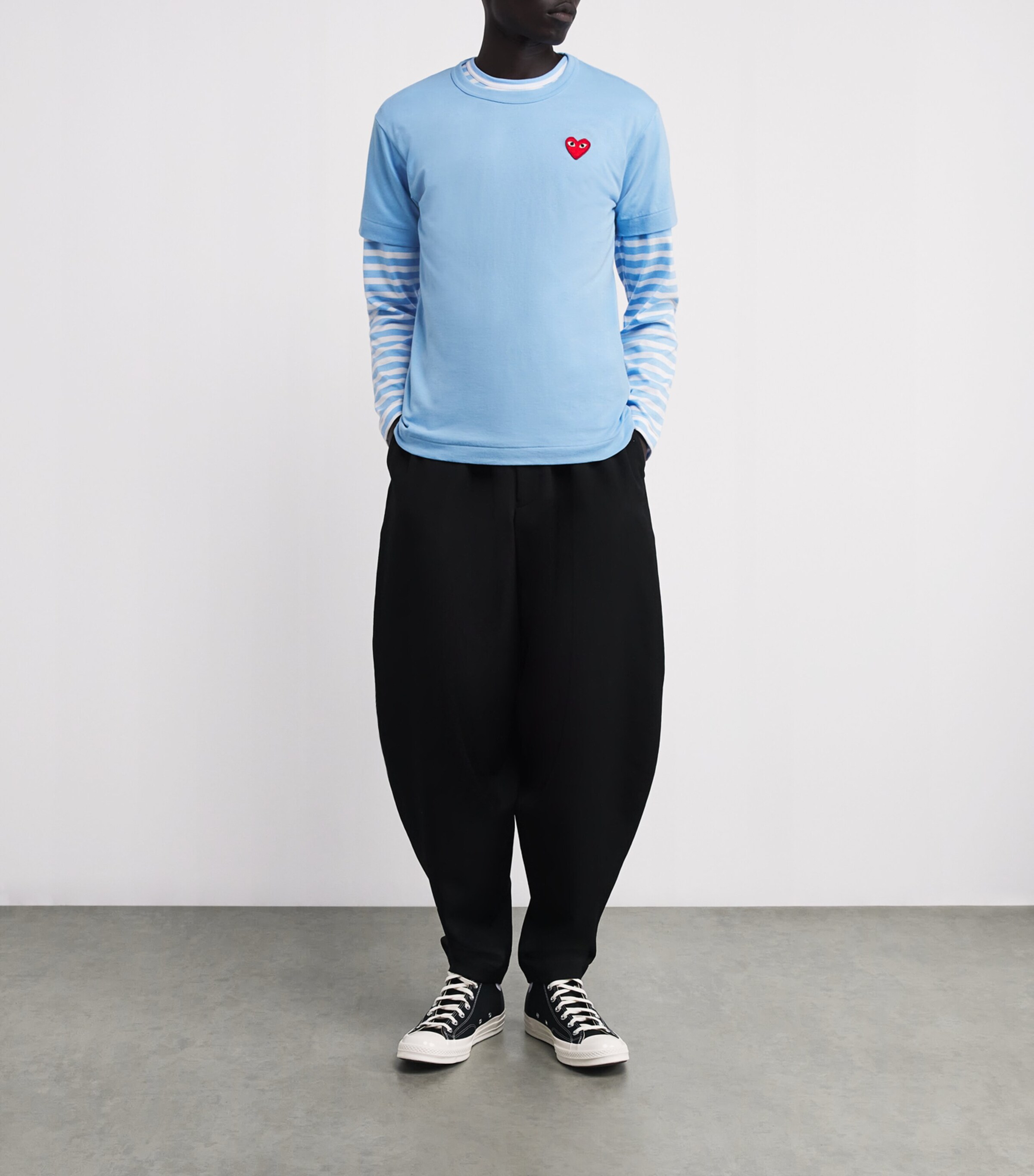 Comme Des Garçons Play Mens Heart Logo T-Shirt Blue Image 2