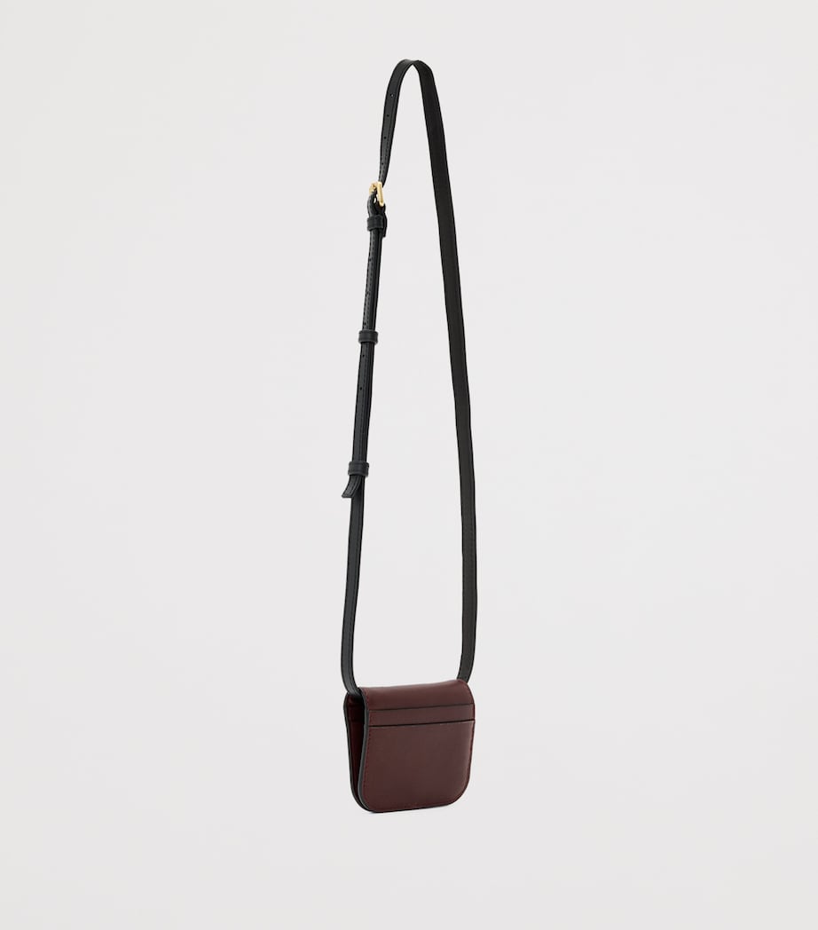 Small Leather Maeve Cross-Body Card Holder DARK RED Image 3