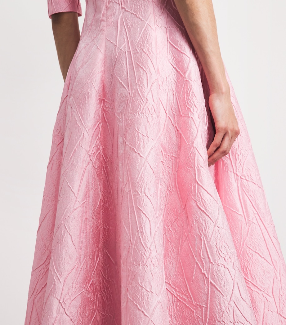 Talbot Runhof Womens Jacquard Gown Rosa Image 5