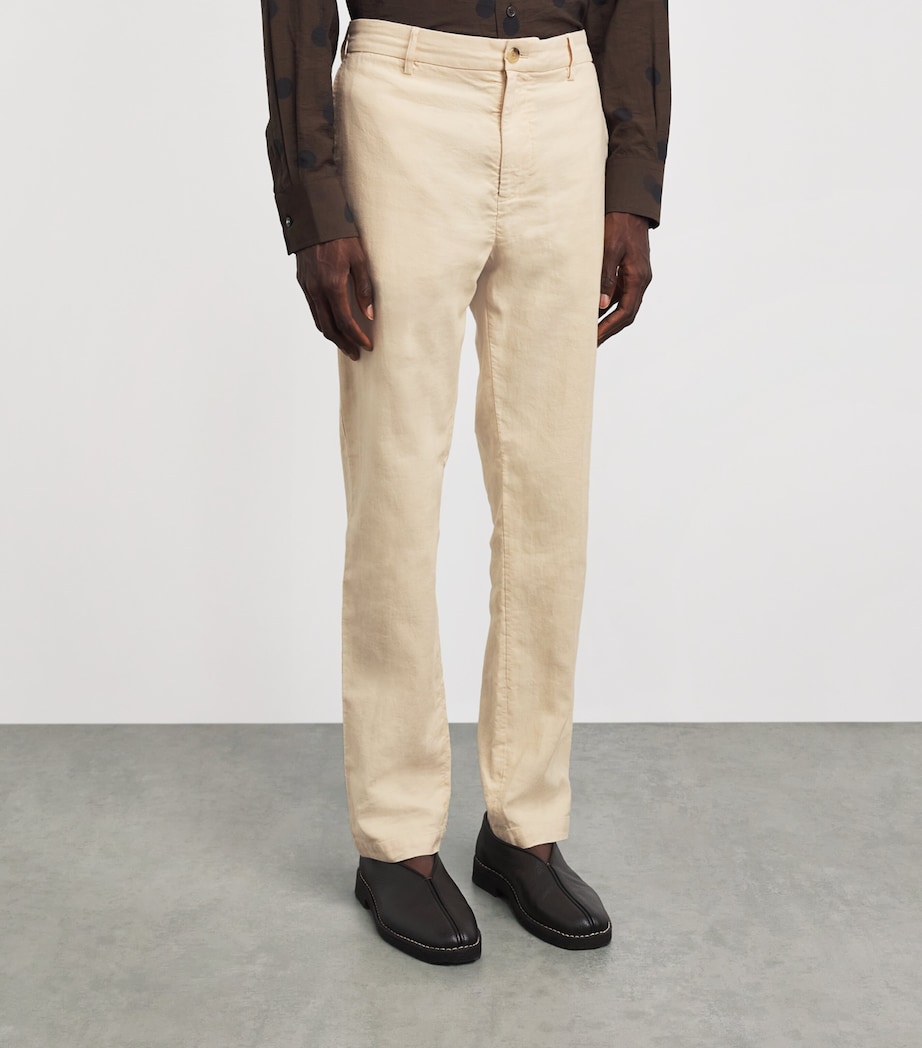 Paul Smith Mens Cotton-Blend Chinos Beige Image 4