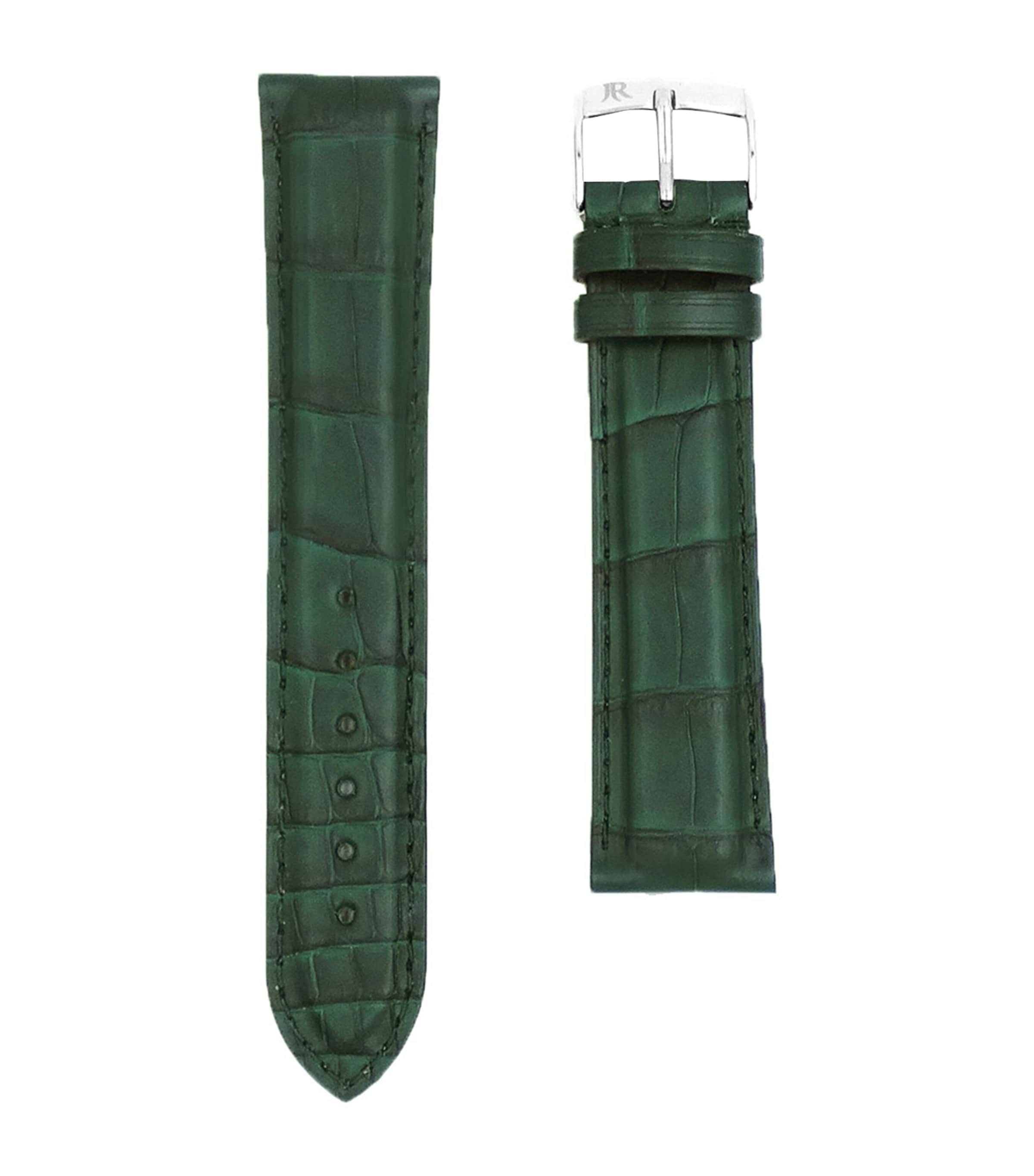 Jean Rousseau Classic 3.5 Alligator Leather Watch Strap (17mm) Green Image 1