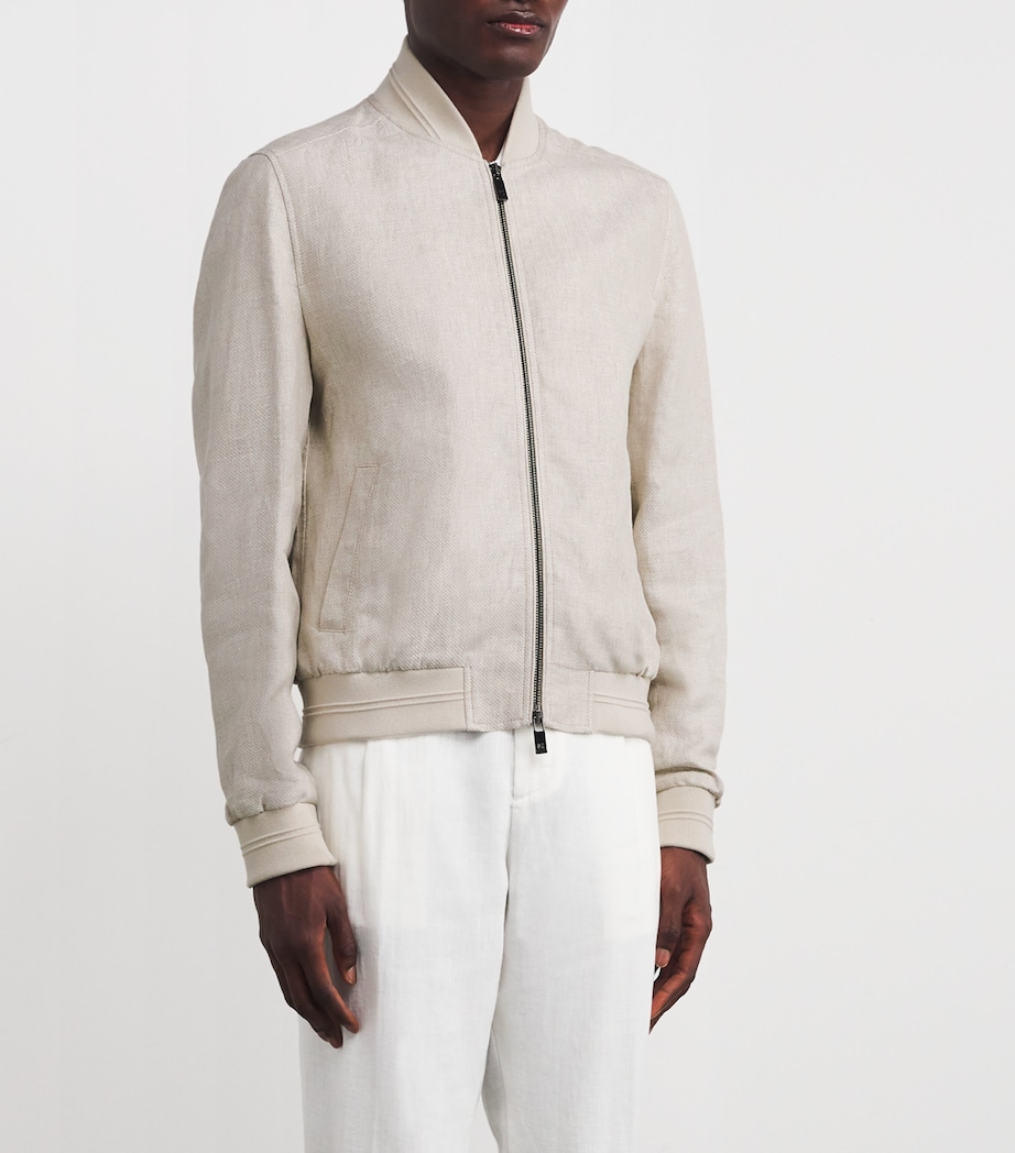 Linen Bomber Jacket 35 NATURAL Image 3