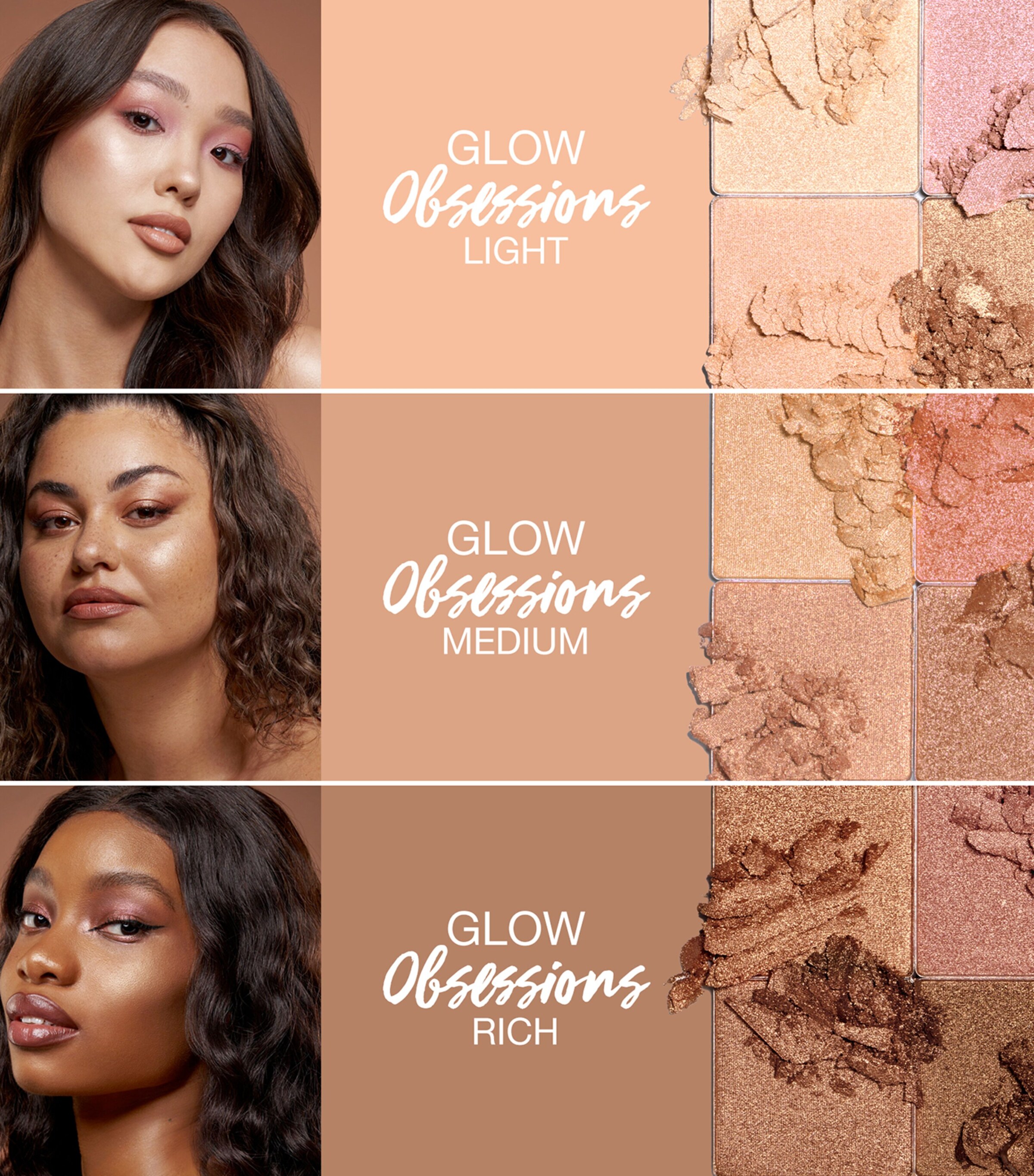 Huda Beauty Glow Obsessions Highlighter Palette Light Image 2