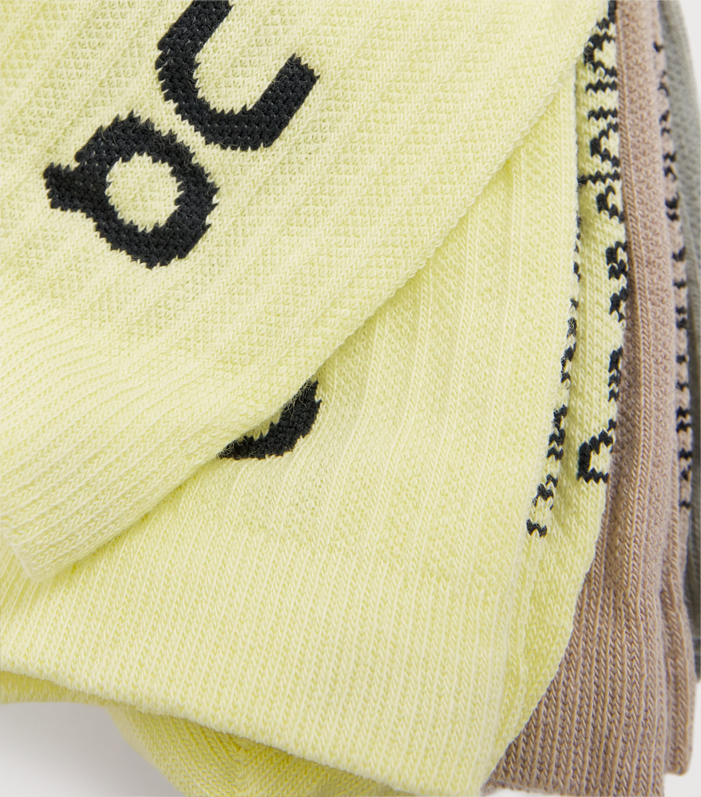 Organic Cotton-Blend Logo Socks (Pack of 3) LEMONADE / TIN Image 2