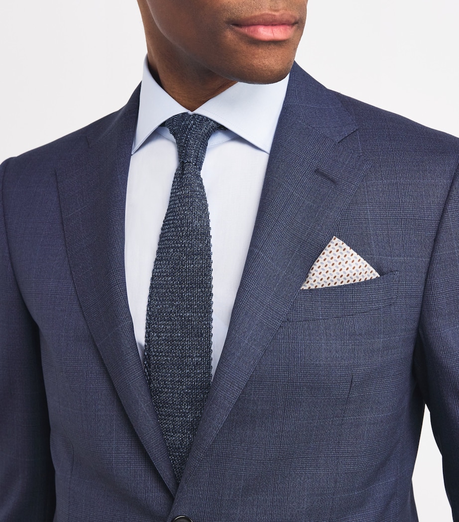 Silk Textured Tie 001 NAVY BLUE Image 2