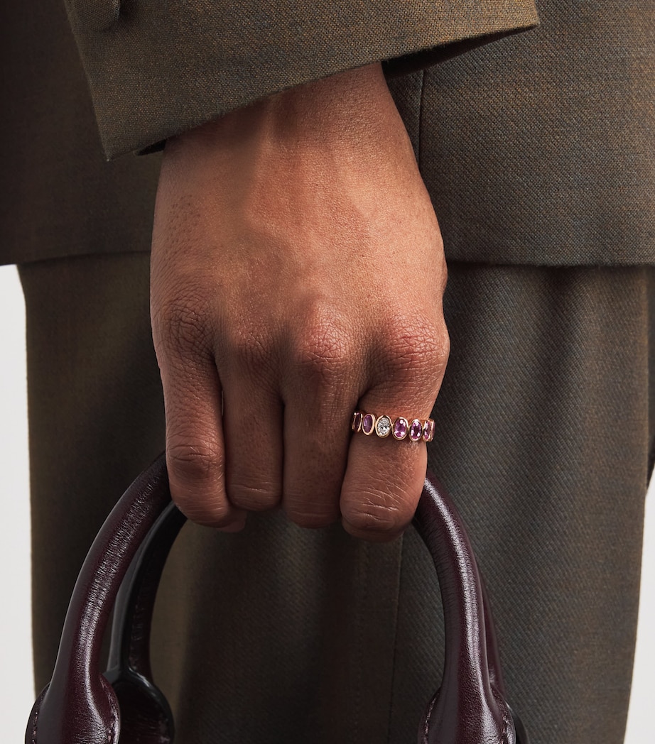 Rose Gold, Diamond and Sapphire Eternity Ring ROSE GOLD Image 2