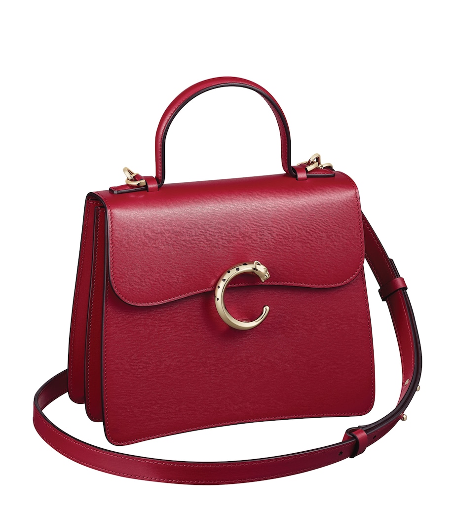 Leather Panthère De Cartier Top-Handle Bag CHERRY RED Image 1