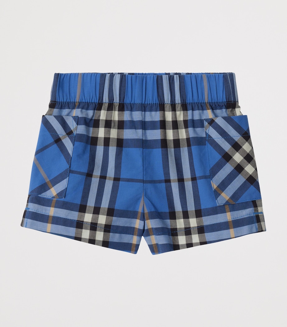 Burberry Kids Cotton Check Shirt and Shorts Set (6-36 Months) Hyacinth Blue Ip Chk Image 3