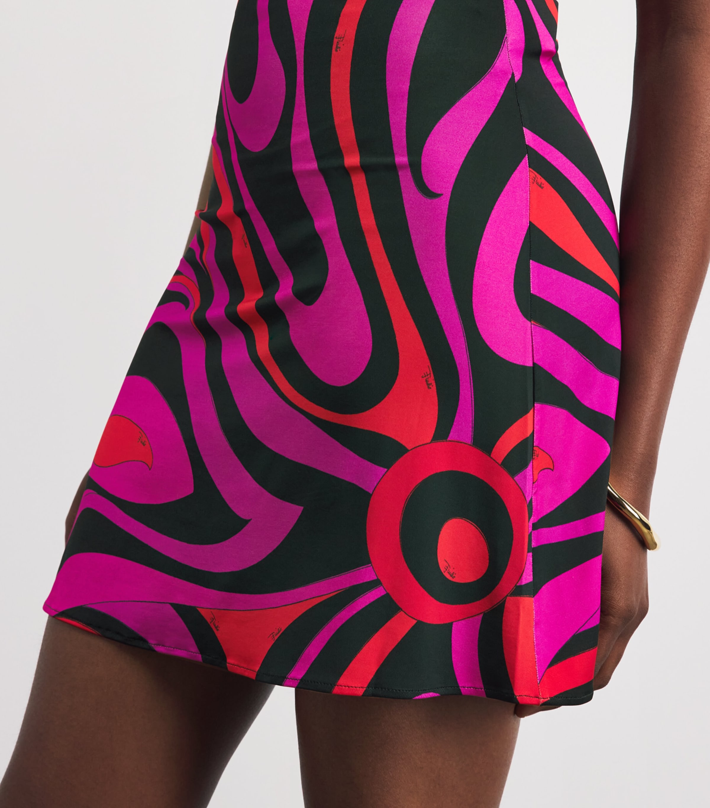 PUCCI Womens Satin Marmo Mini Dress Fuchsia Image 5