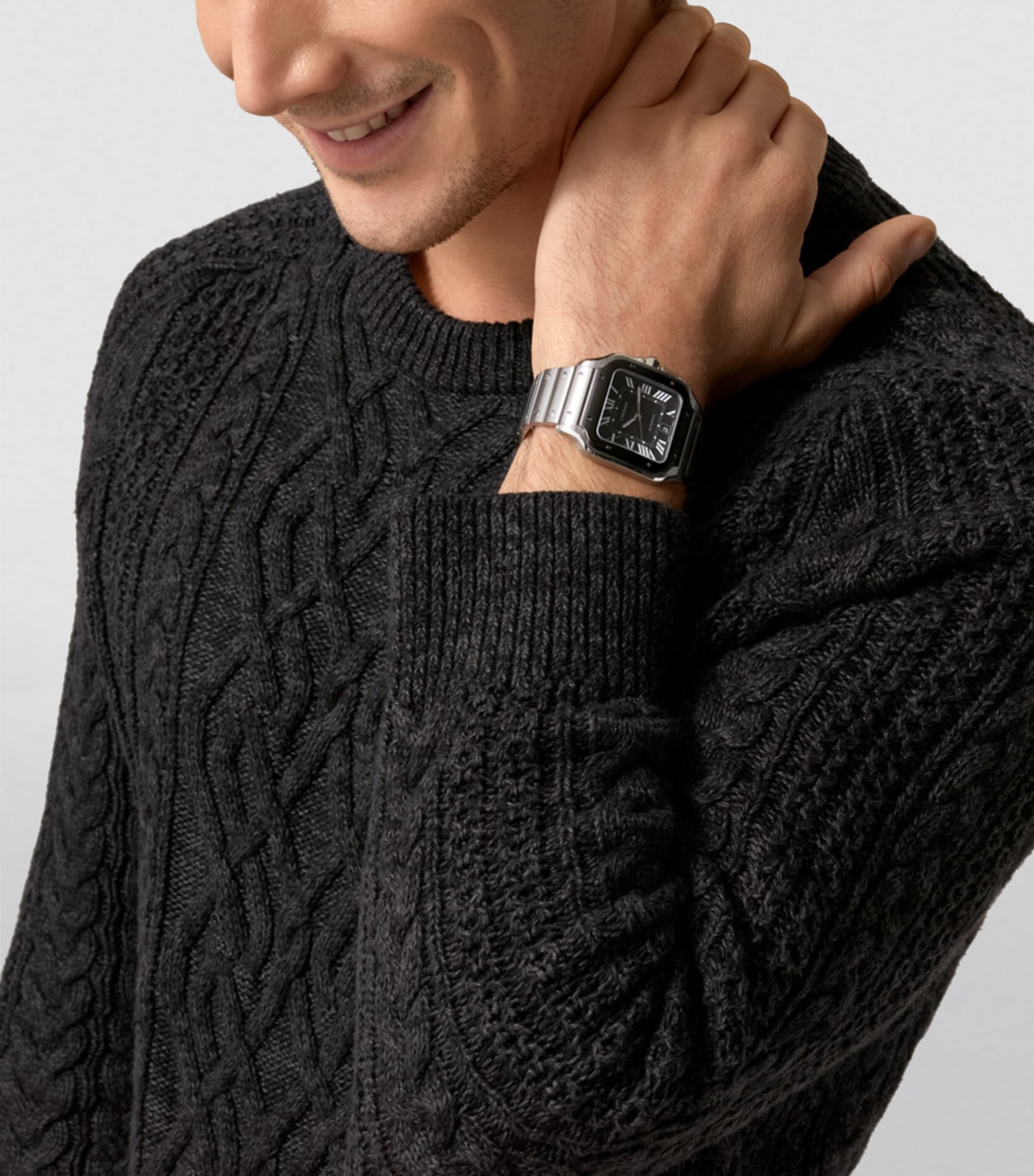 Steel ADLC Santos de Cartier Watch 39.8mm GREY Image 2