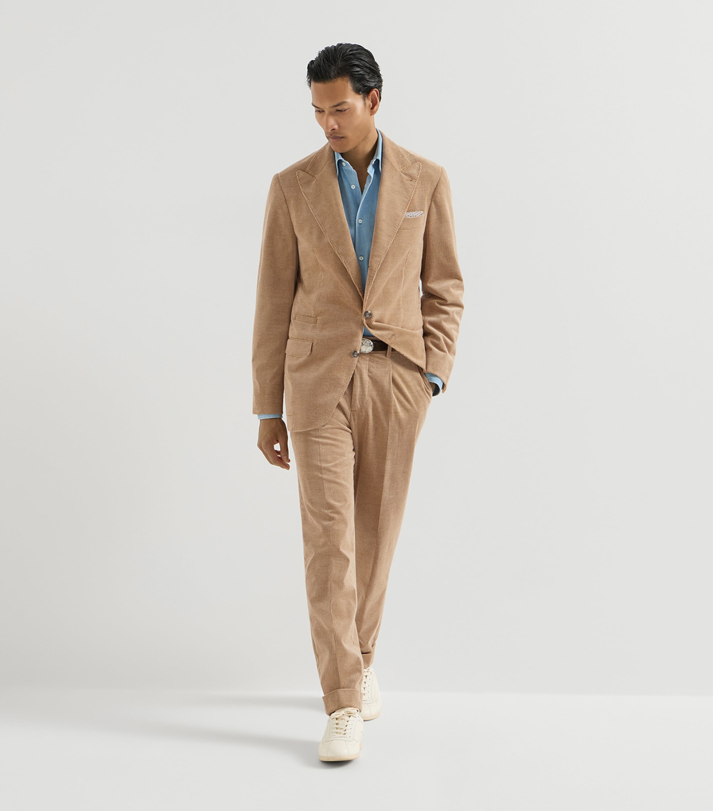Brunello Cucinelli Mens Cotton-Cashmere-Blend Corduroy Image 2