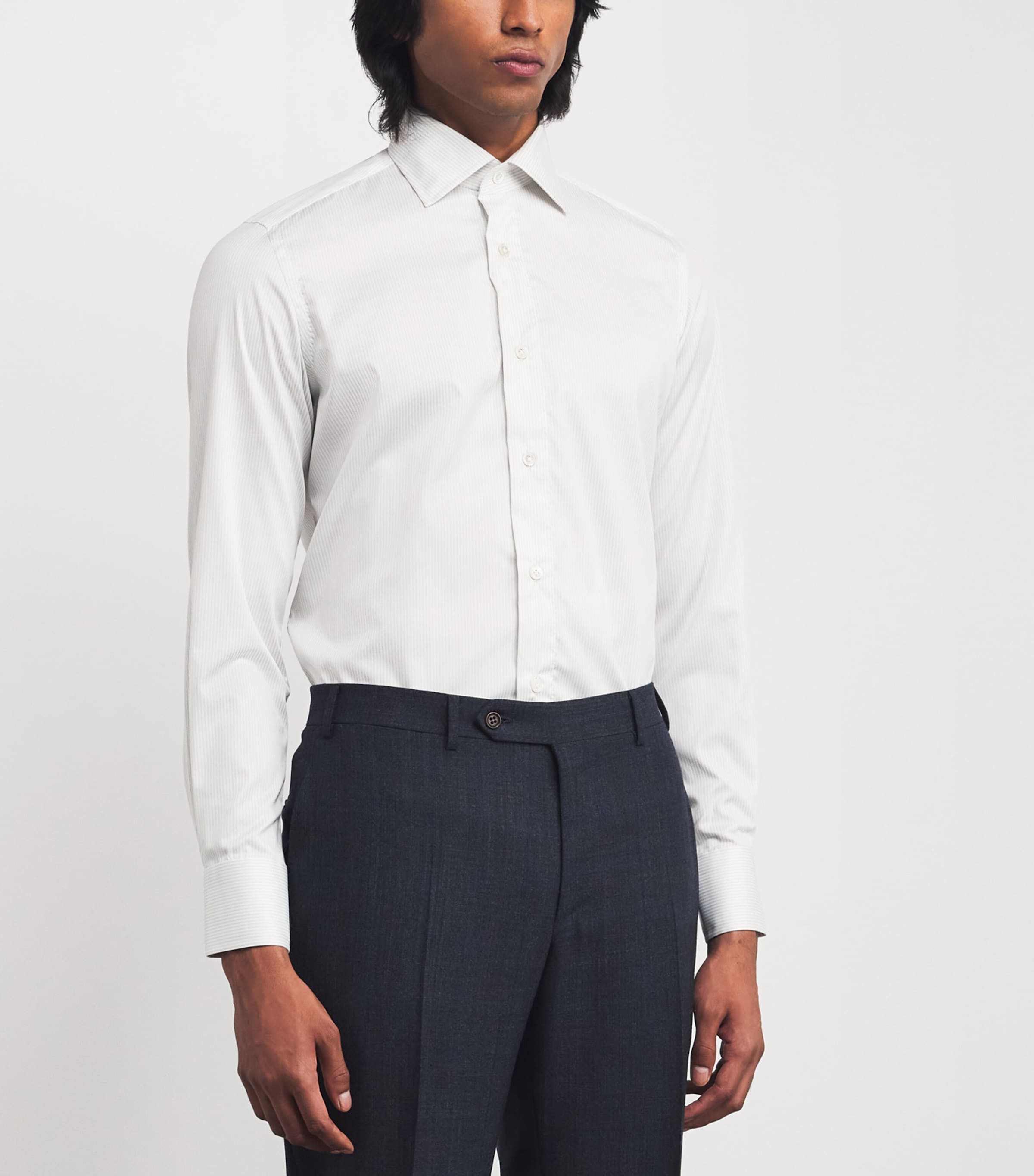 Cotton Stripe Shirt GREY STRIPE Image 3