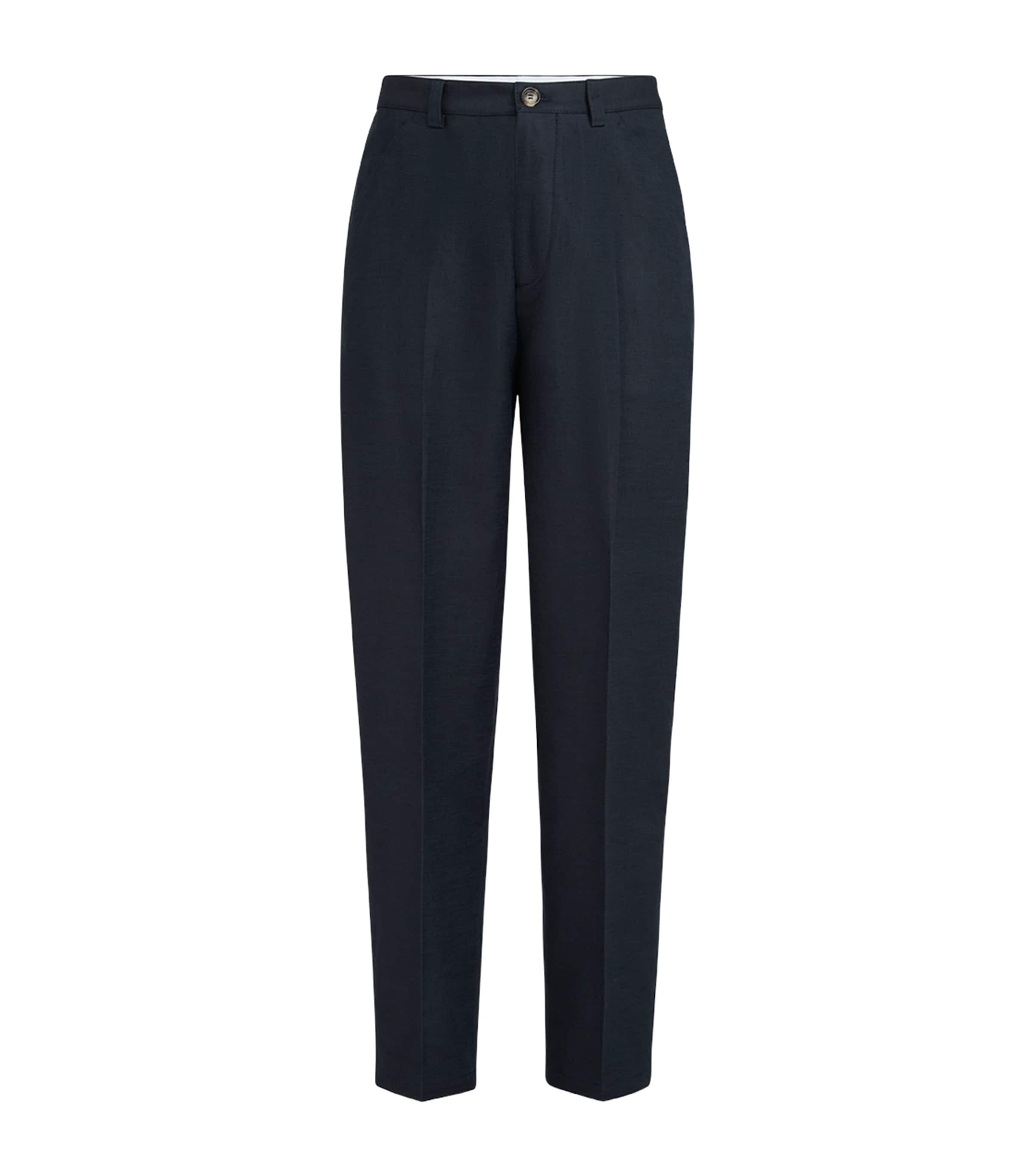 Brunello Cucinelli Mens Cotton-Linen Panama Trousers Image 1