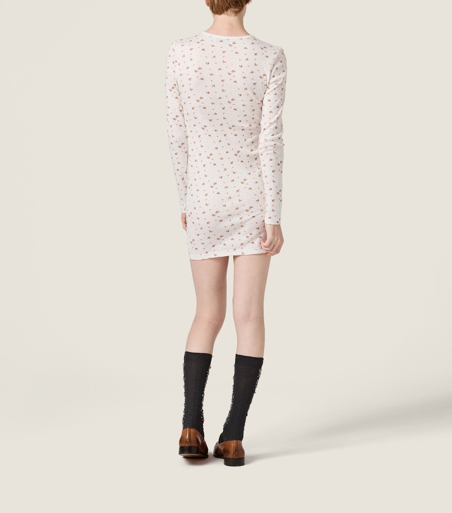 Cotton Floral Print Mini Dress F0O7V Image 3