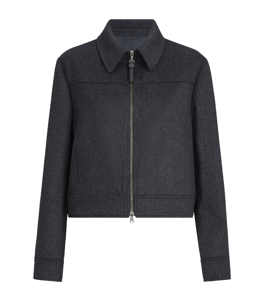 Brunello Cucinelli Womens Wool Monili-Zipper Jacket Antracite Image 1