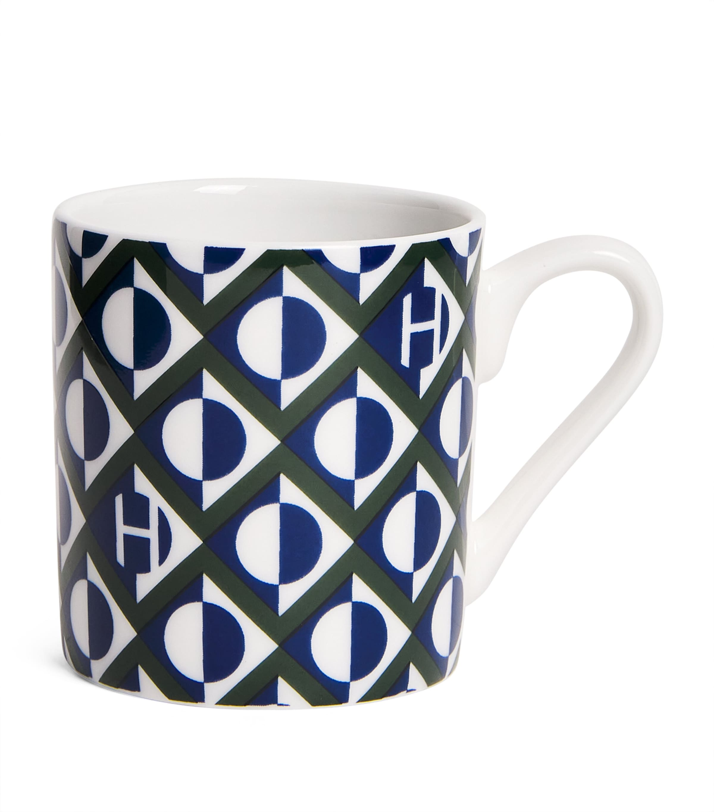 Harrods Geometric Logo Espresso Cup In Blue