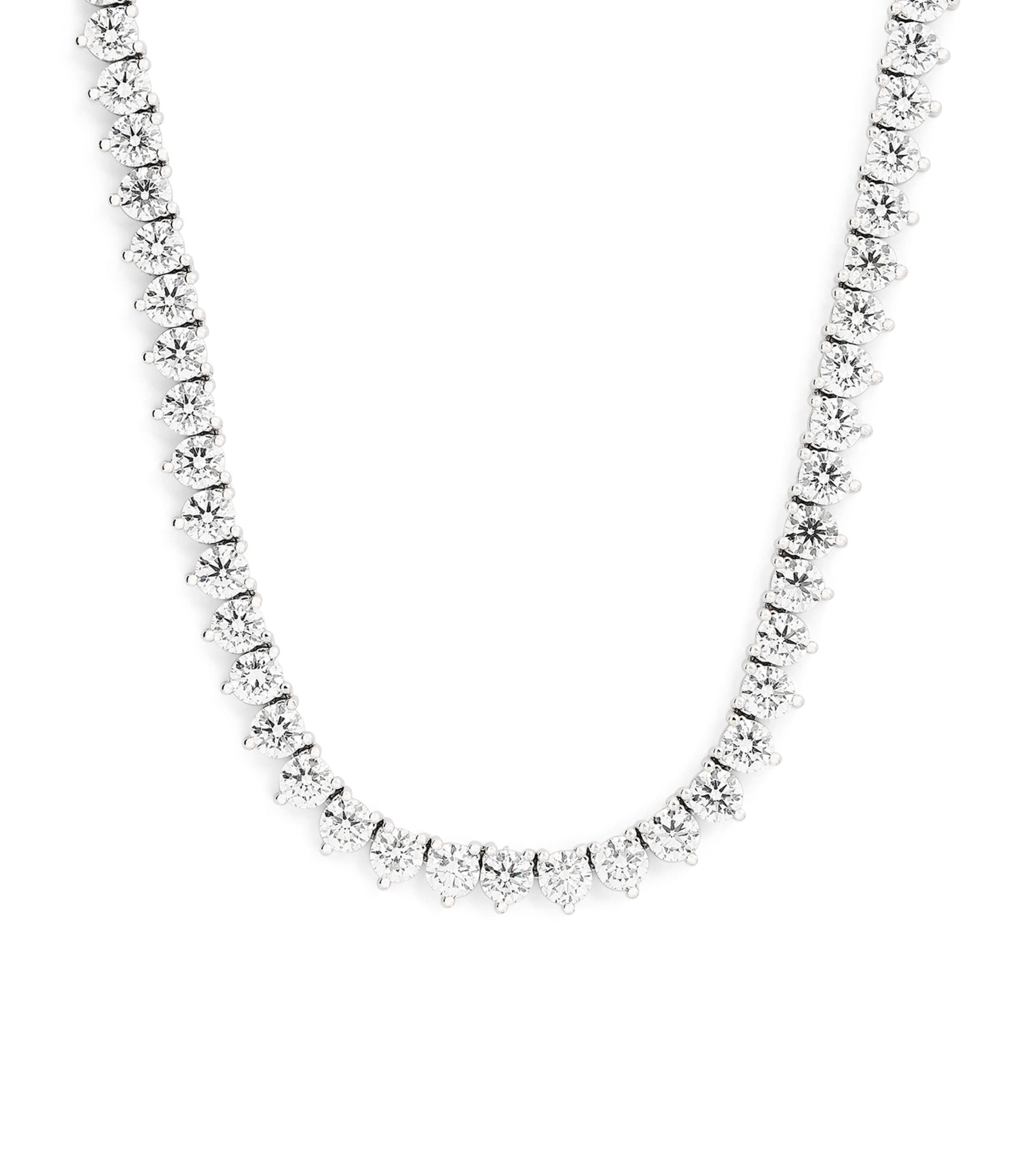 White Gold and Diamond Tennis Necklace (37.24ct) PLATINUM Image 1