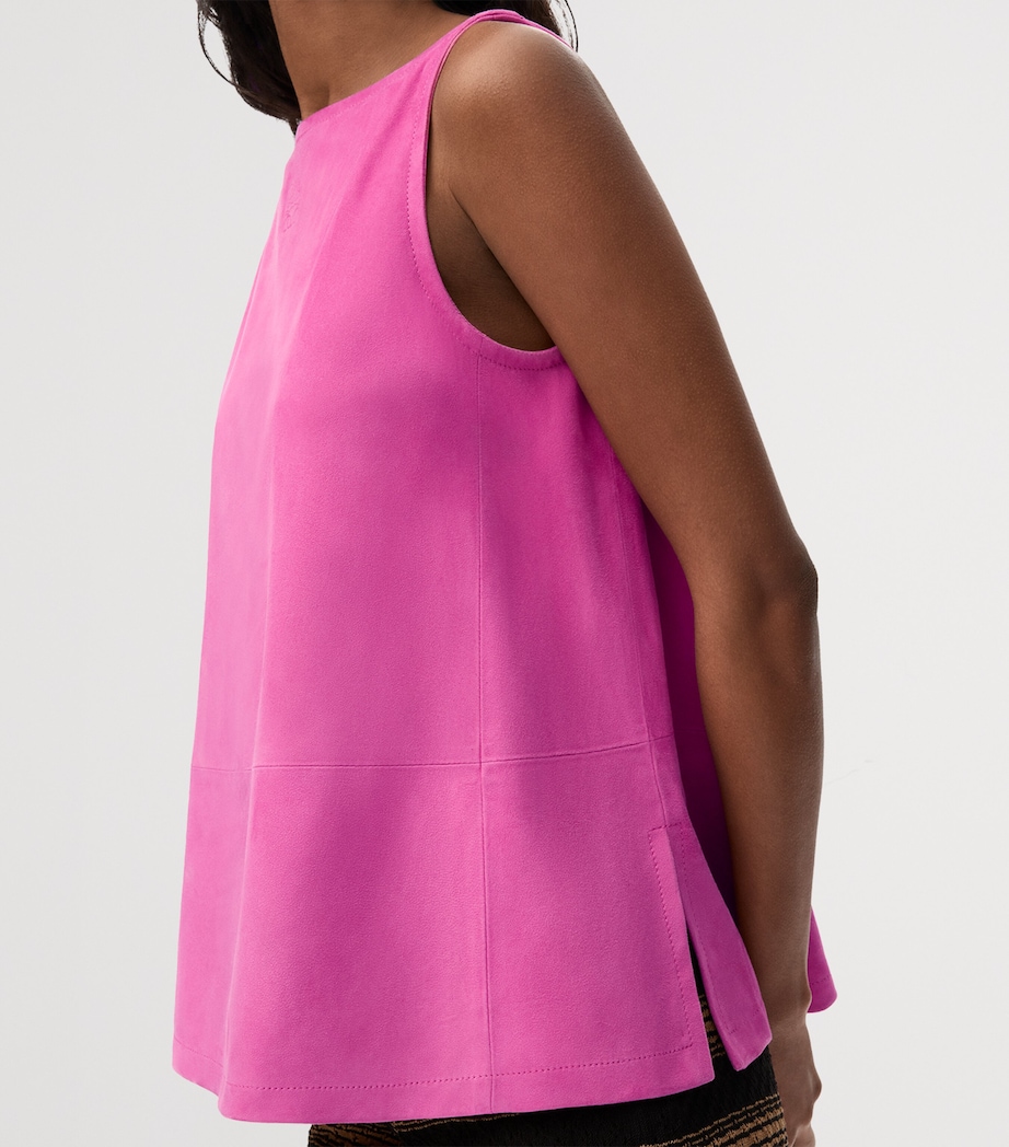 LOEWE Womens x Paula’s Ibiza Leather Anagram Tank Top Pink Image 5