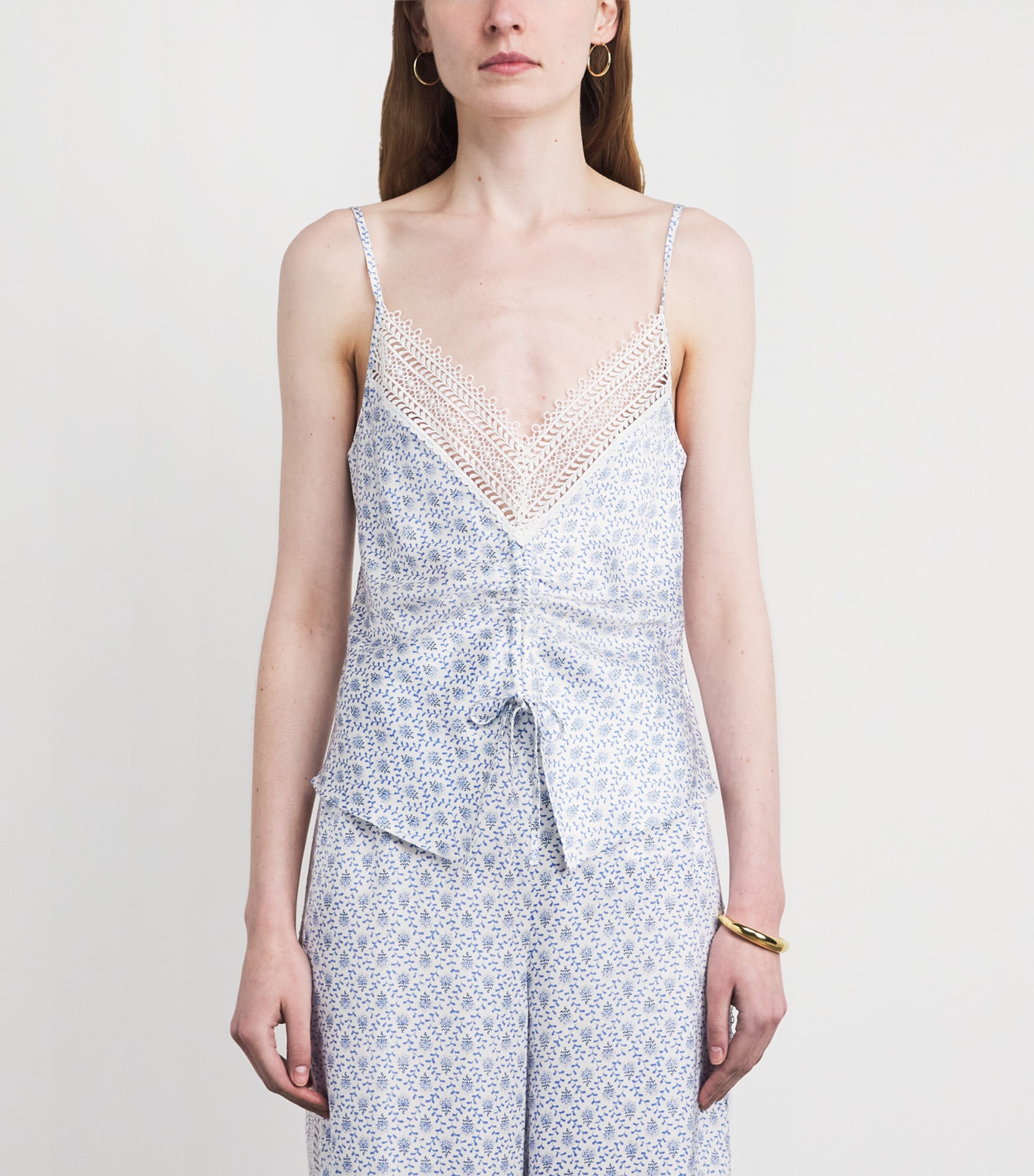 Claudie Pierlot Womens Lace-Trim Top Light Print Image 4