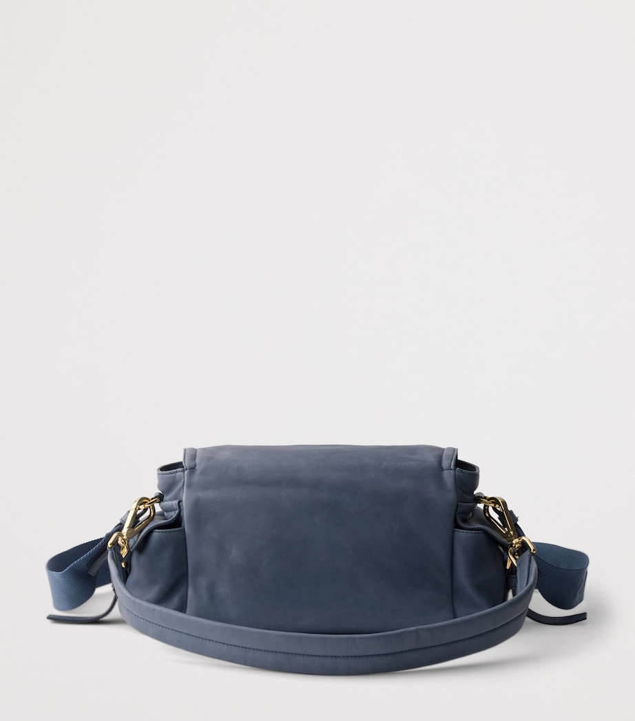 Prada Medium Lambskin Explore Shoulder Bag Blue Image 7