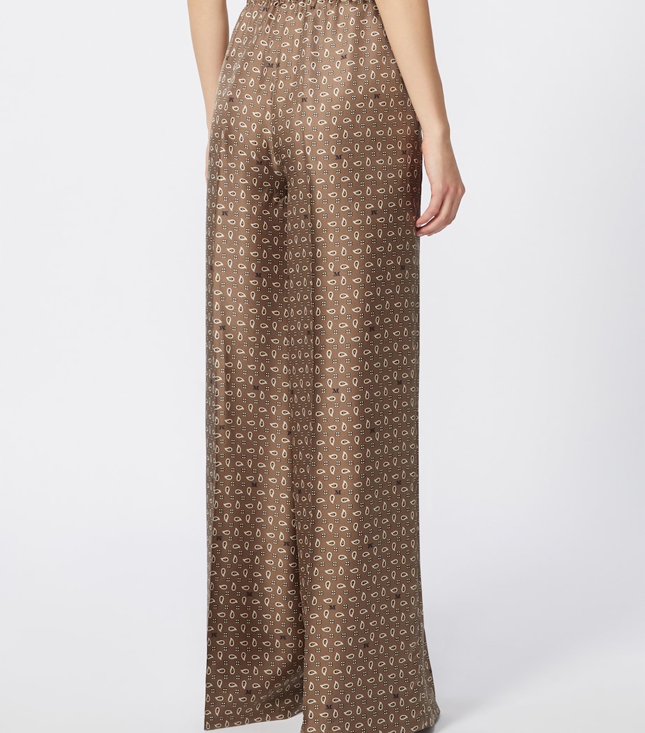 Silk Twill Printed Wide-Leg Trousers MUD Image 5