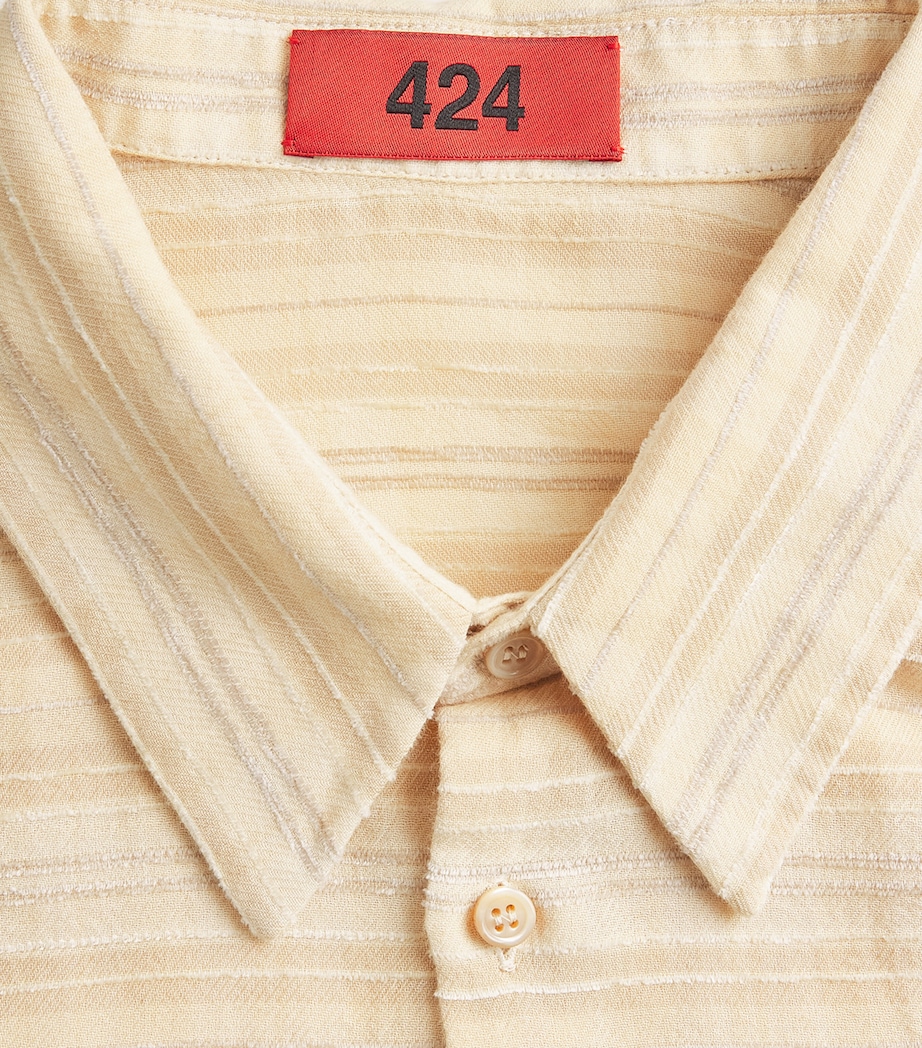 424 Mens Cotton-Blend Stripe Shirt Tea Wash Image 6
