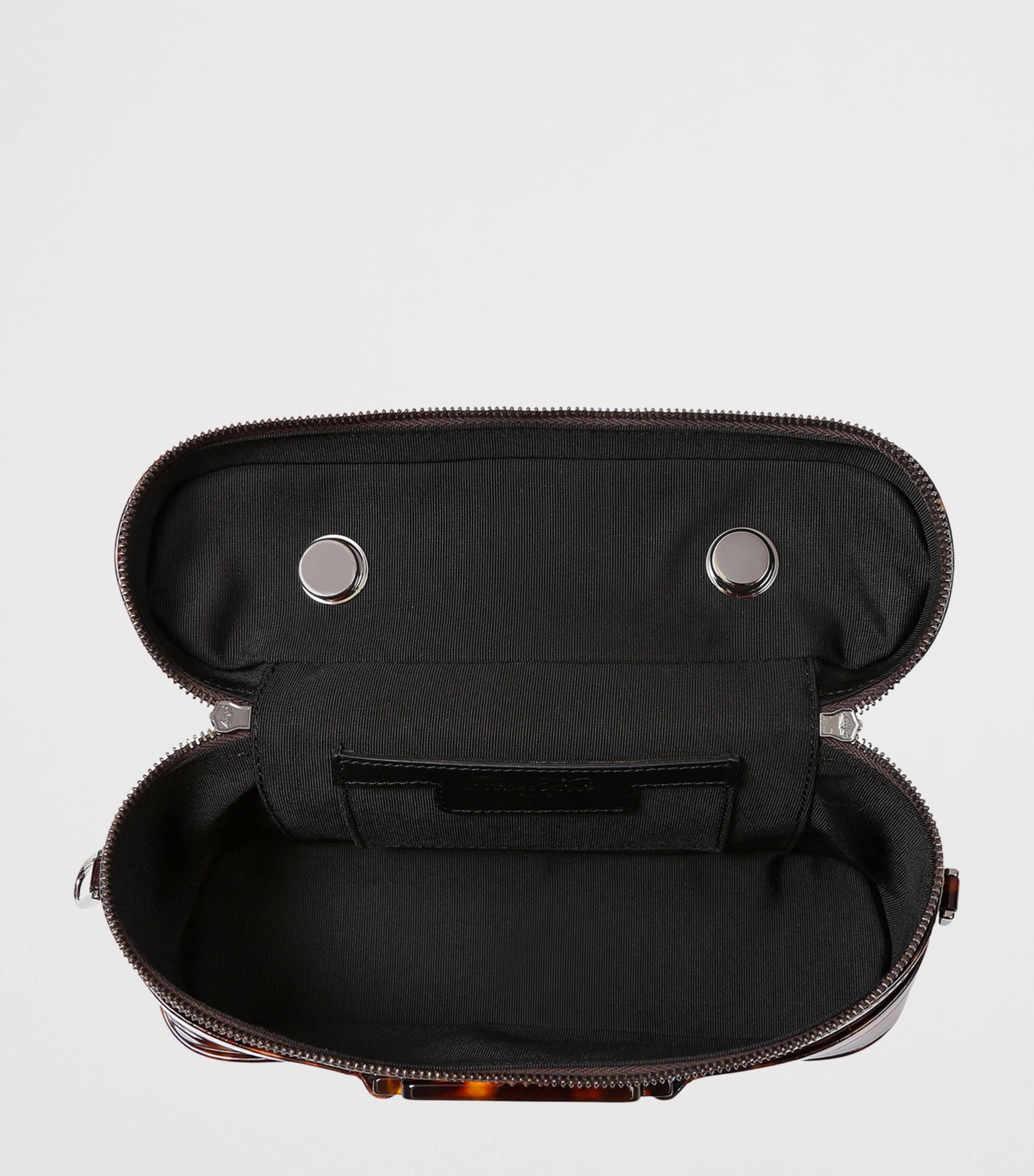 Roger Vivier Patent Leather Vanity Belle Vivier Top-Handle Bag Dk.brn Com Image 3