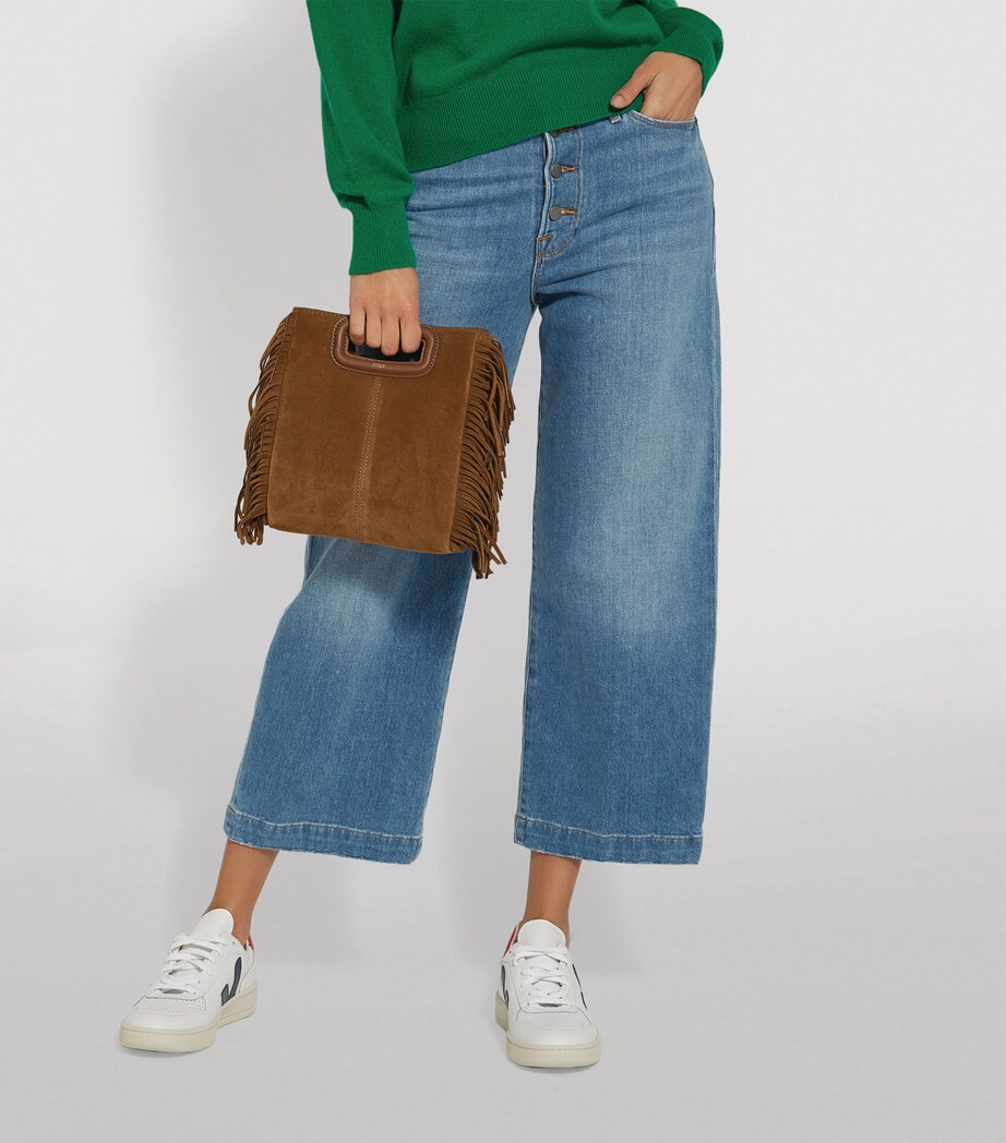 Suede M Top-Handle Bag CAMEL Image 10