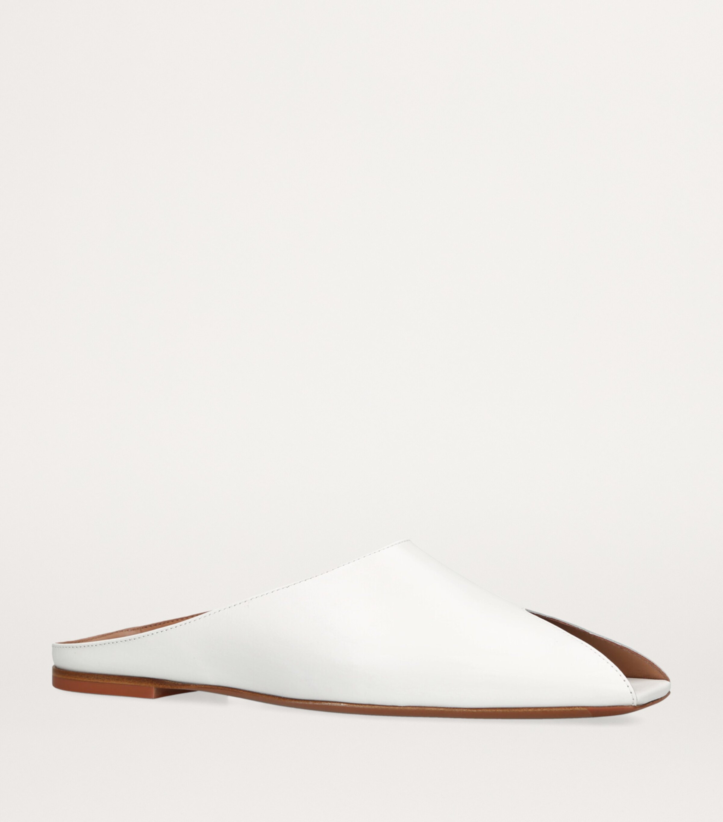 Leather A-Cut Mules WHITE Image 3