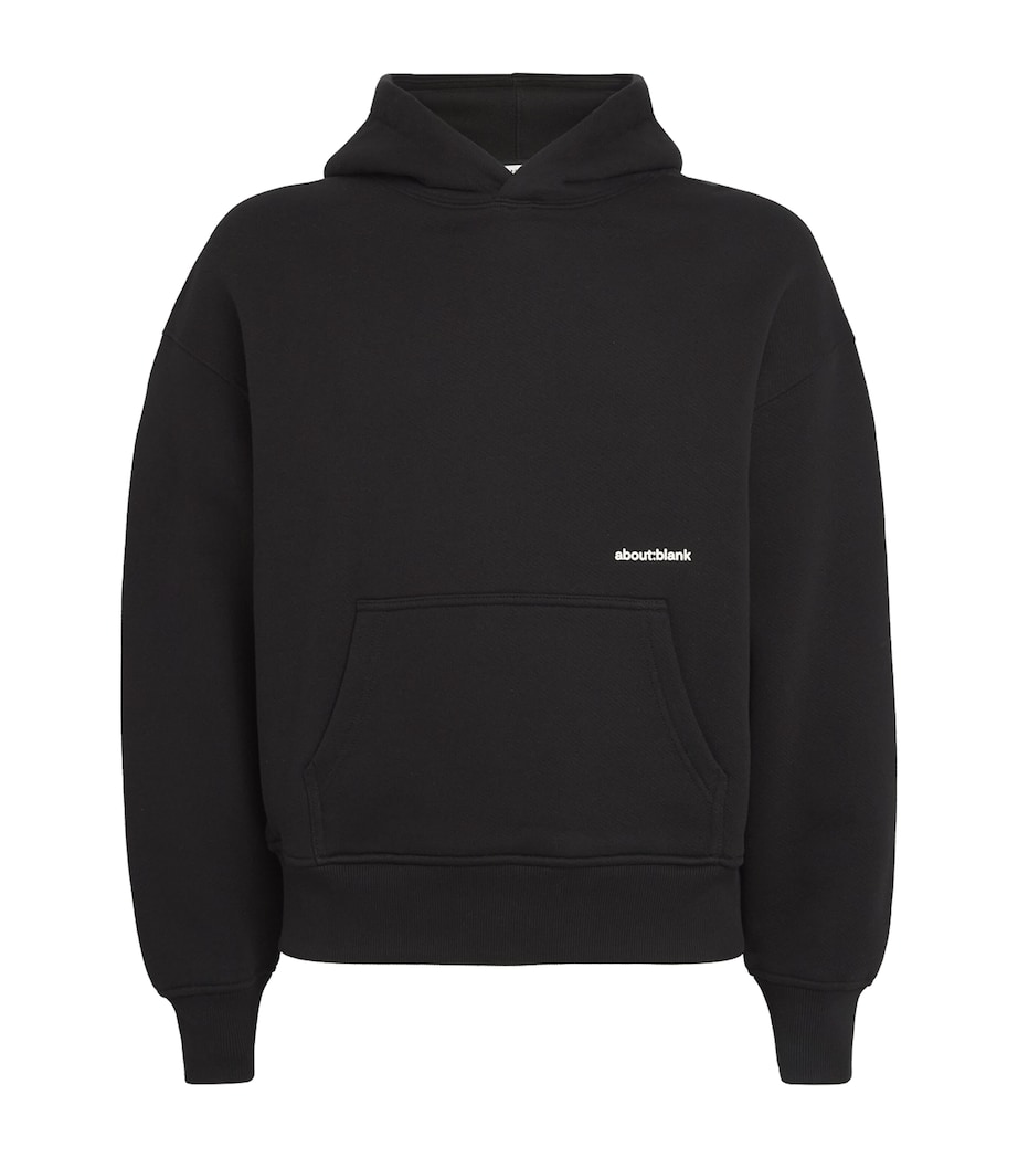 about:blank Mens Cotton Logo Hoodie Black Image 1