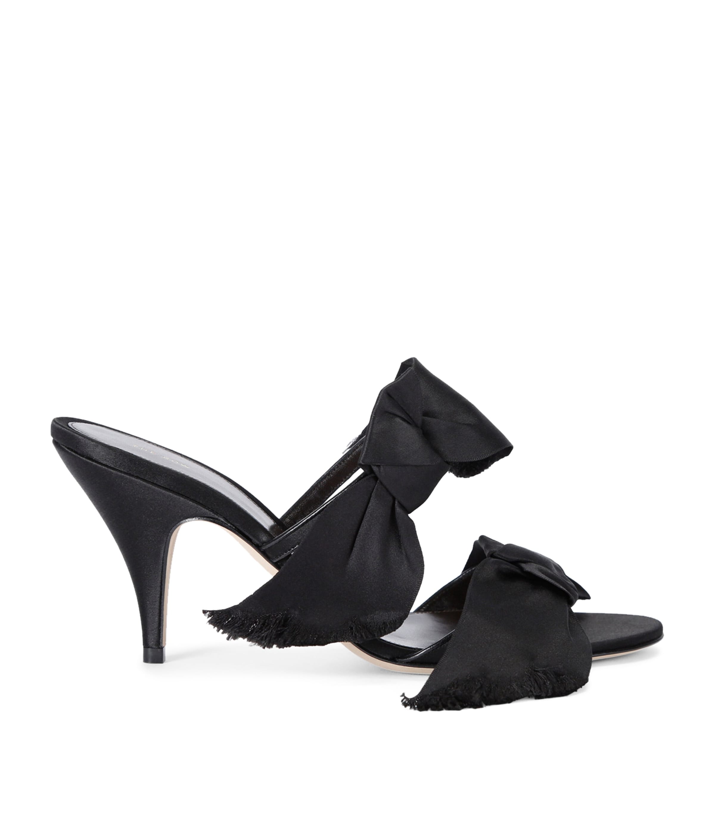 Vika Knot Satin Mules 80 BLACK Image 1