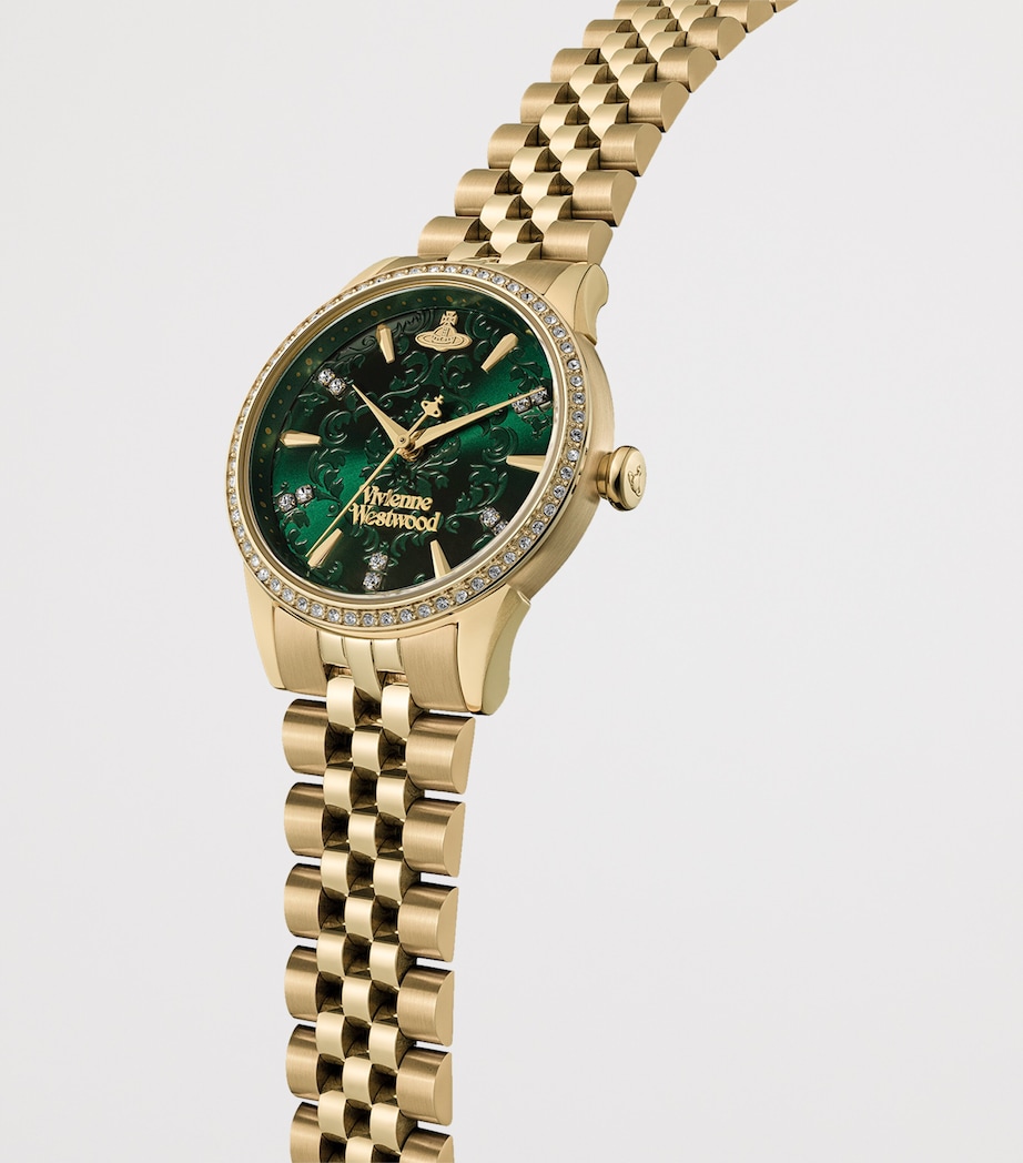 Vivienne Westwood Stainless Steel Little Wallace Watch 32mm Gold Green Image 3