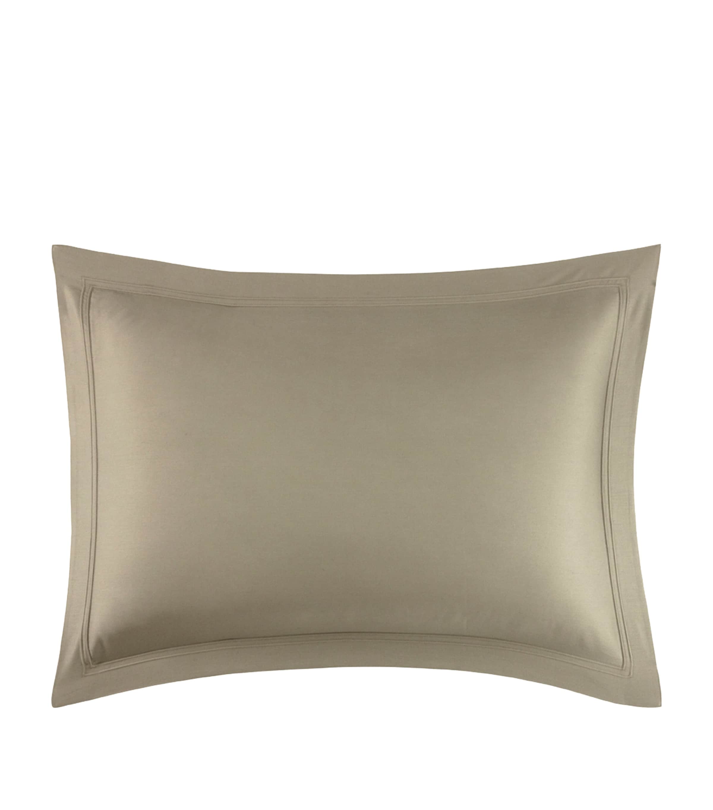 Yves Delorme Triomphe Kaki Standard Oxford Pillowcase (50cm x 75cm) Kaki Image 1