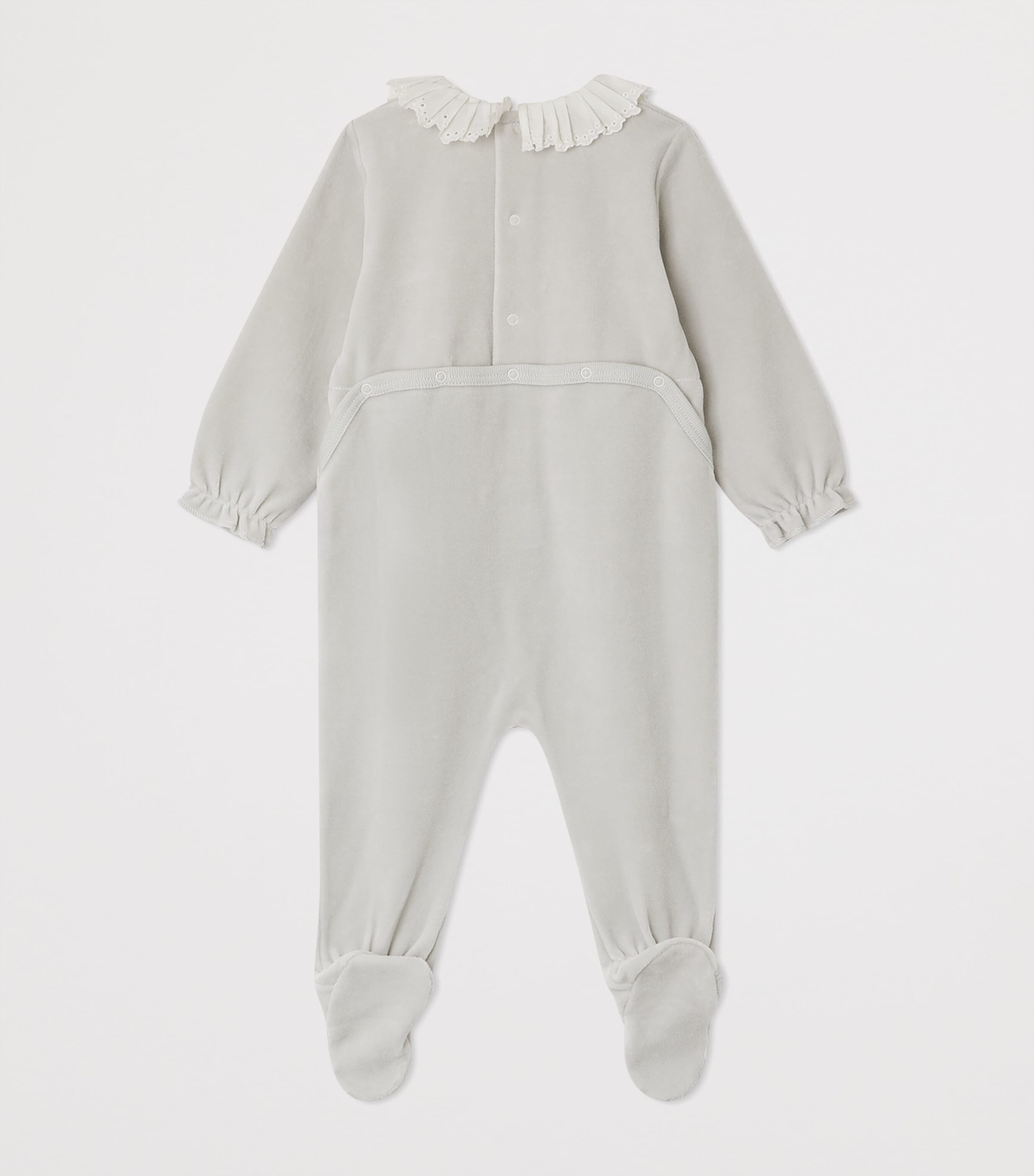 Bonpoint Cotton Héritier Sleepsuit (1-18 Months) Bleu Gris Image 2