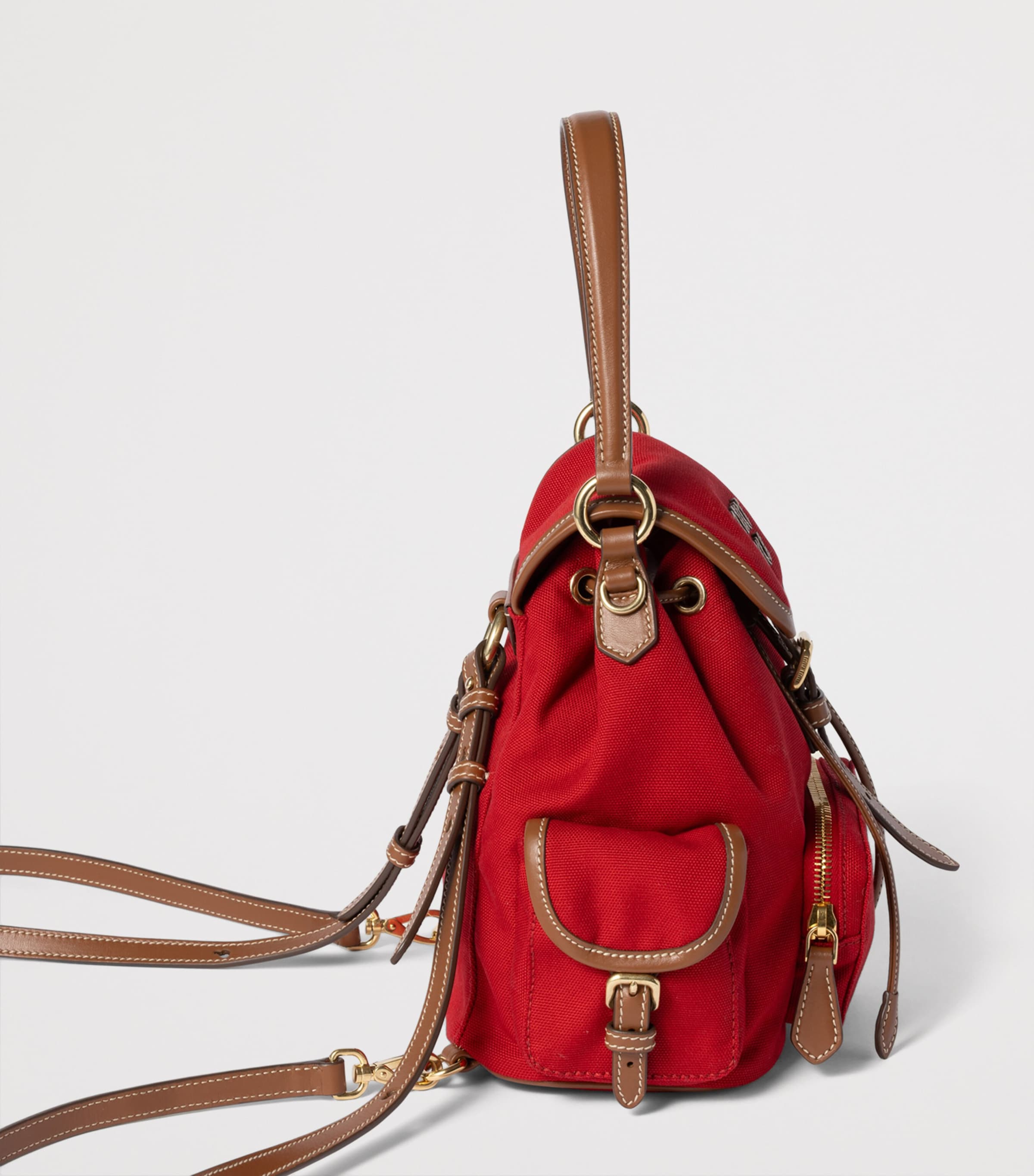 Miu Miu Canvas and Leather Backpack | Harrods UK