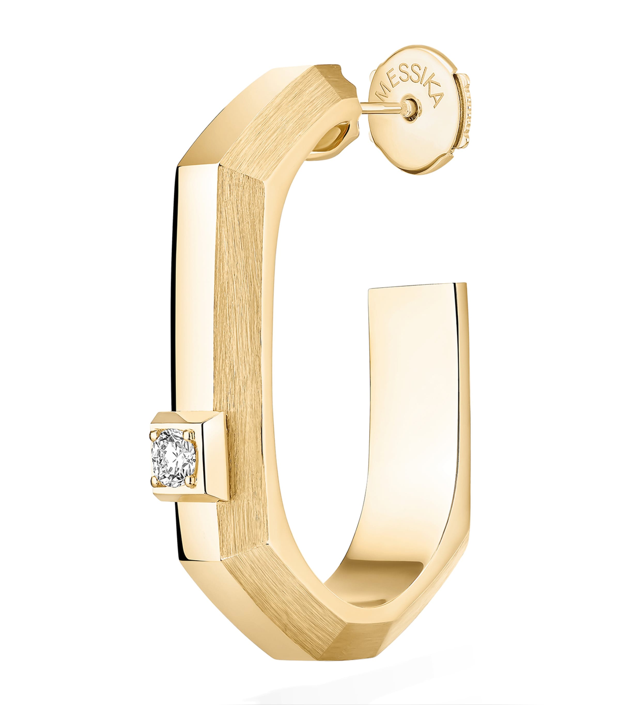 Messika Moderniste Small Yellow Gold and Diamond Single Hoop Earring Yellow Gold Image 1