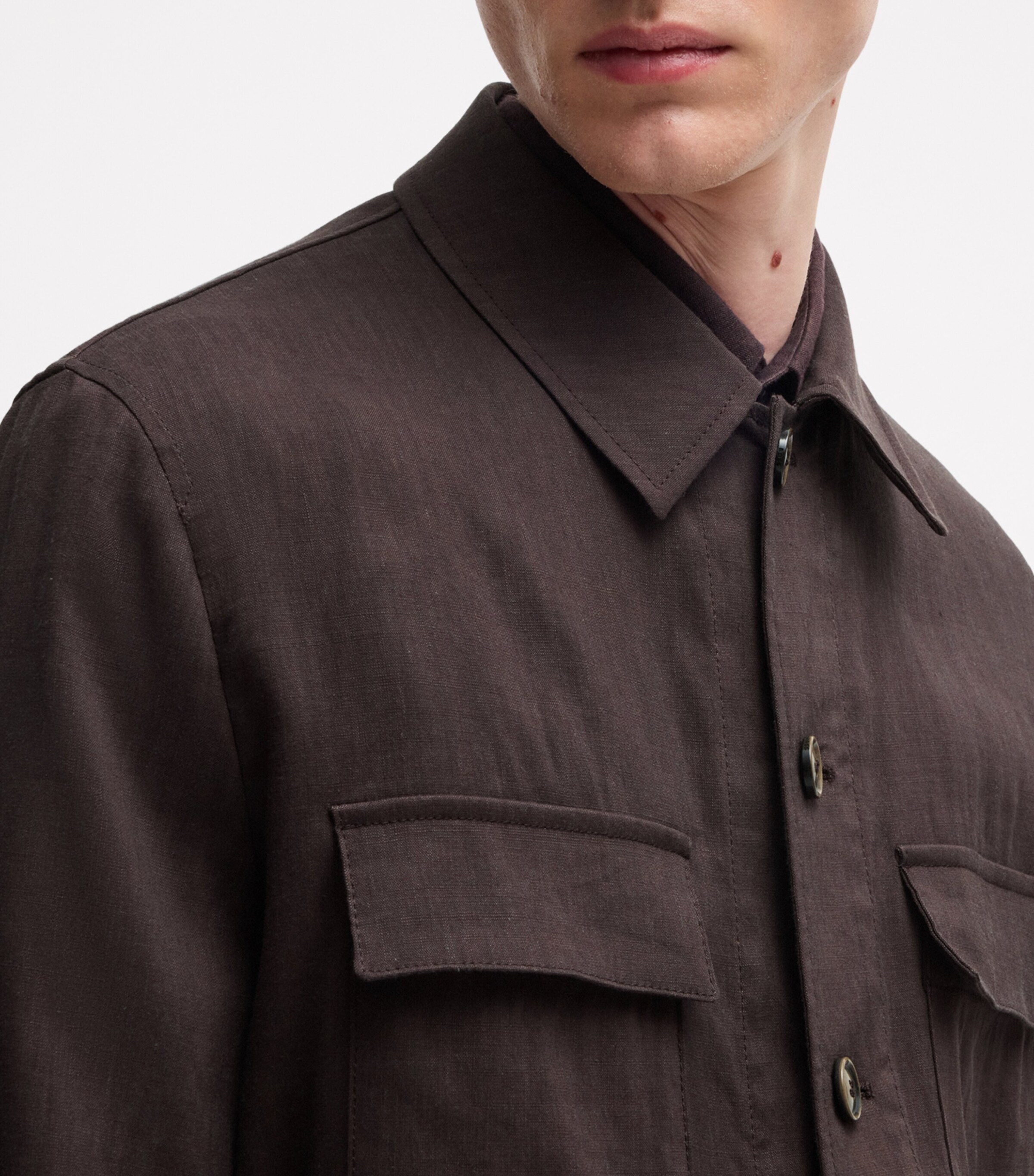 Linen-Virgin Wool Overshirt 203 Image 5