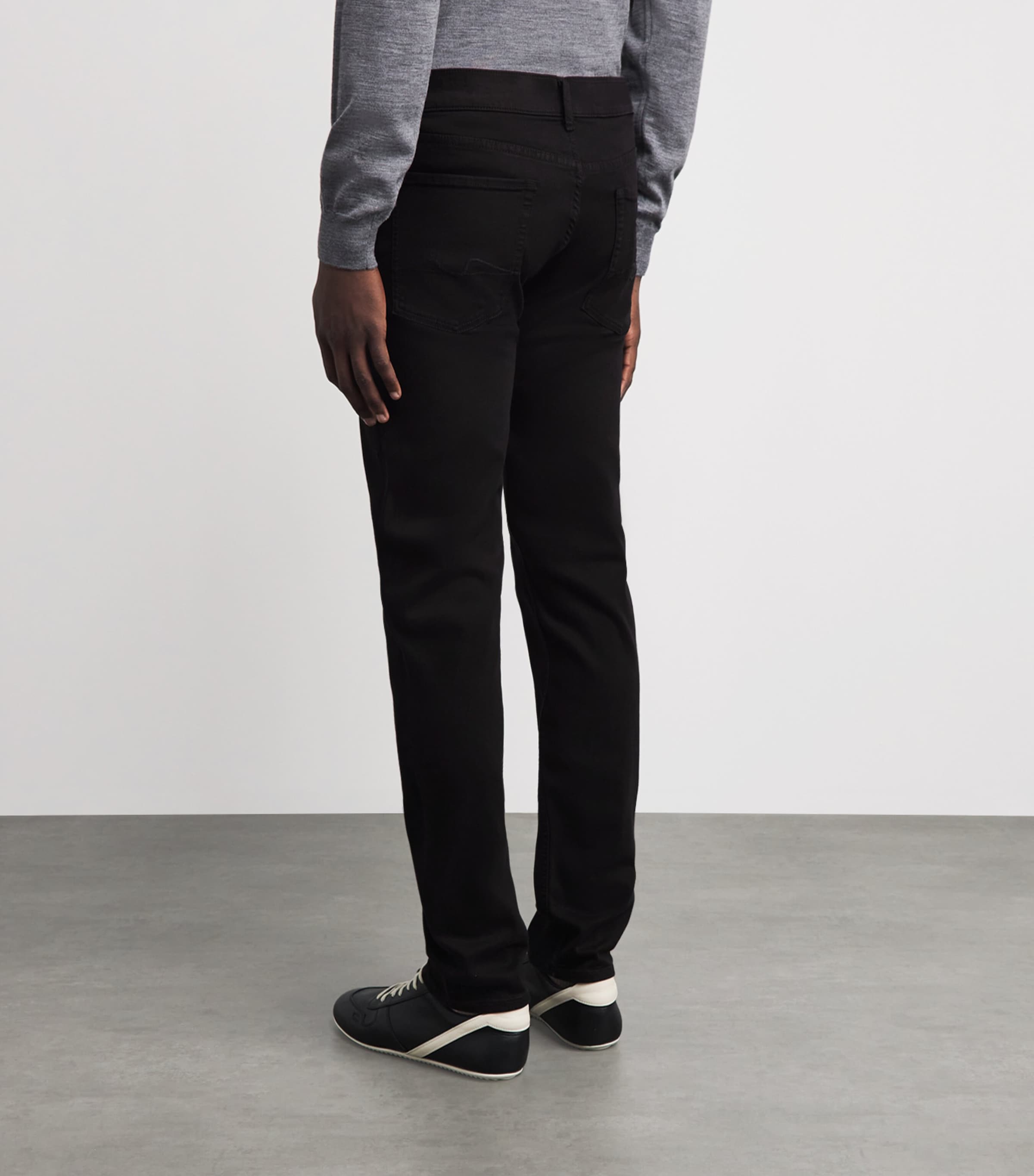 7 For All Mankind Mens Slimmy Luxe Performance Jeans Black Image 5